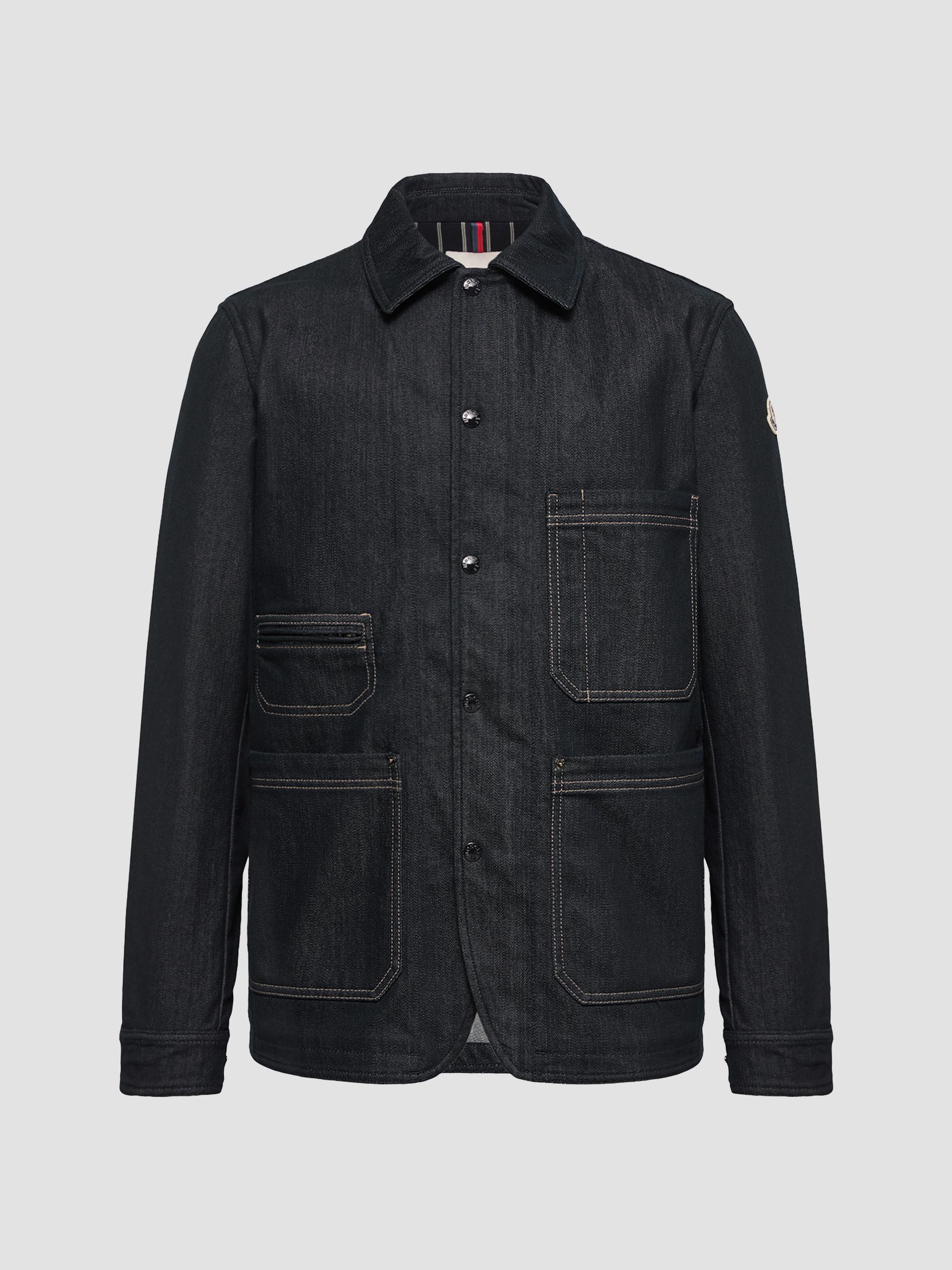Moncler Men's Haderu Shacket in Denim - Navy Blue | Thumbnail 5