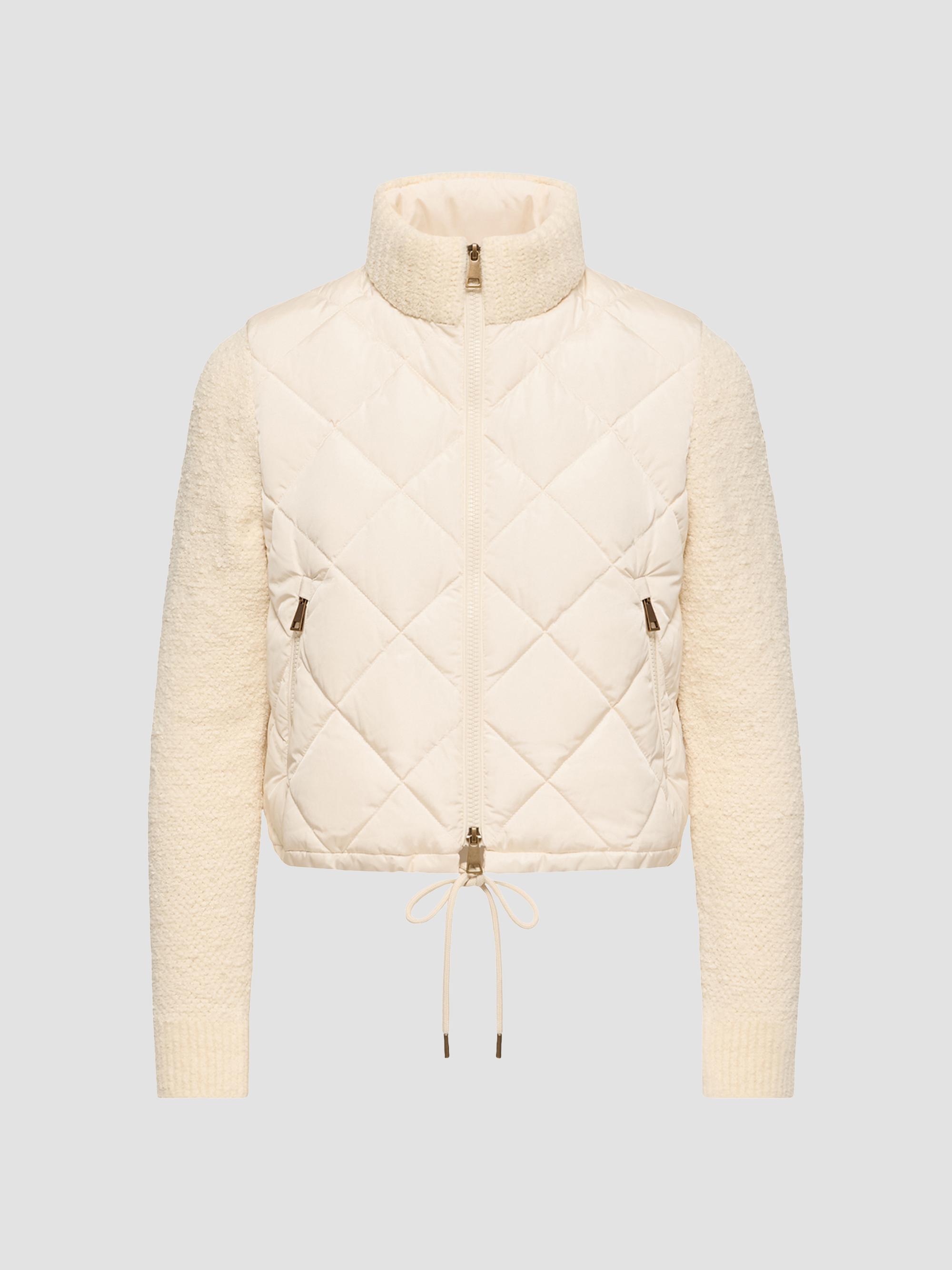 Moncler Women's Down-Filled Cardigan in Cotton Blend - White | Thumbnail 5