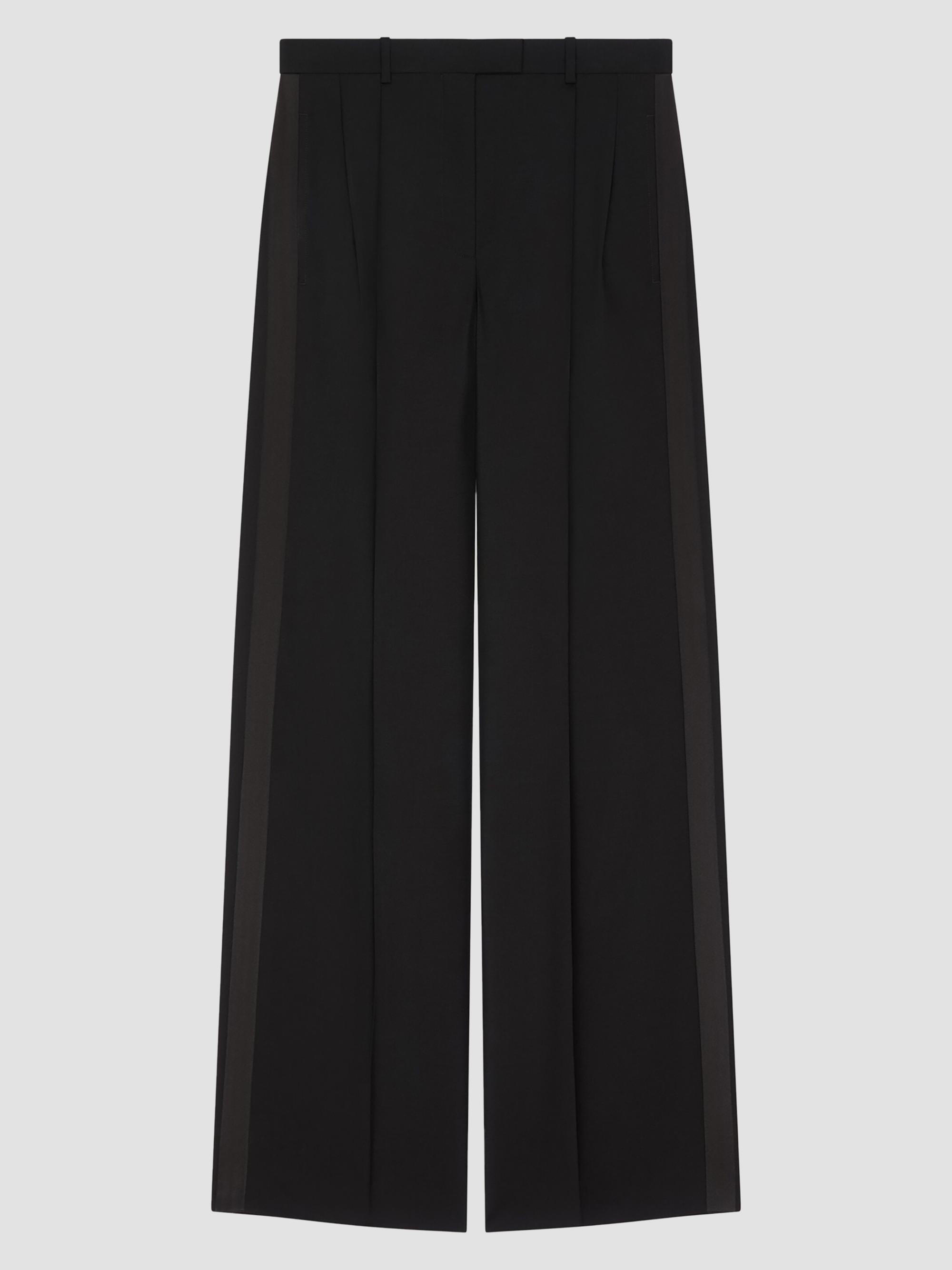 Givenchy Women's Double Pleat Tuxedo Pants in Wool and Mohair - Black | Thumbnail 5