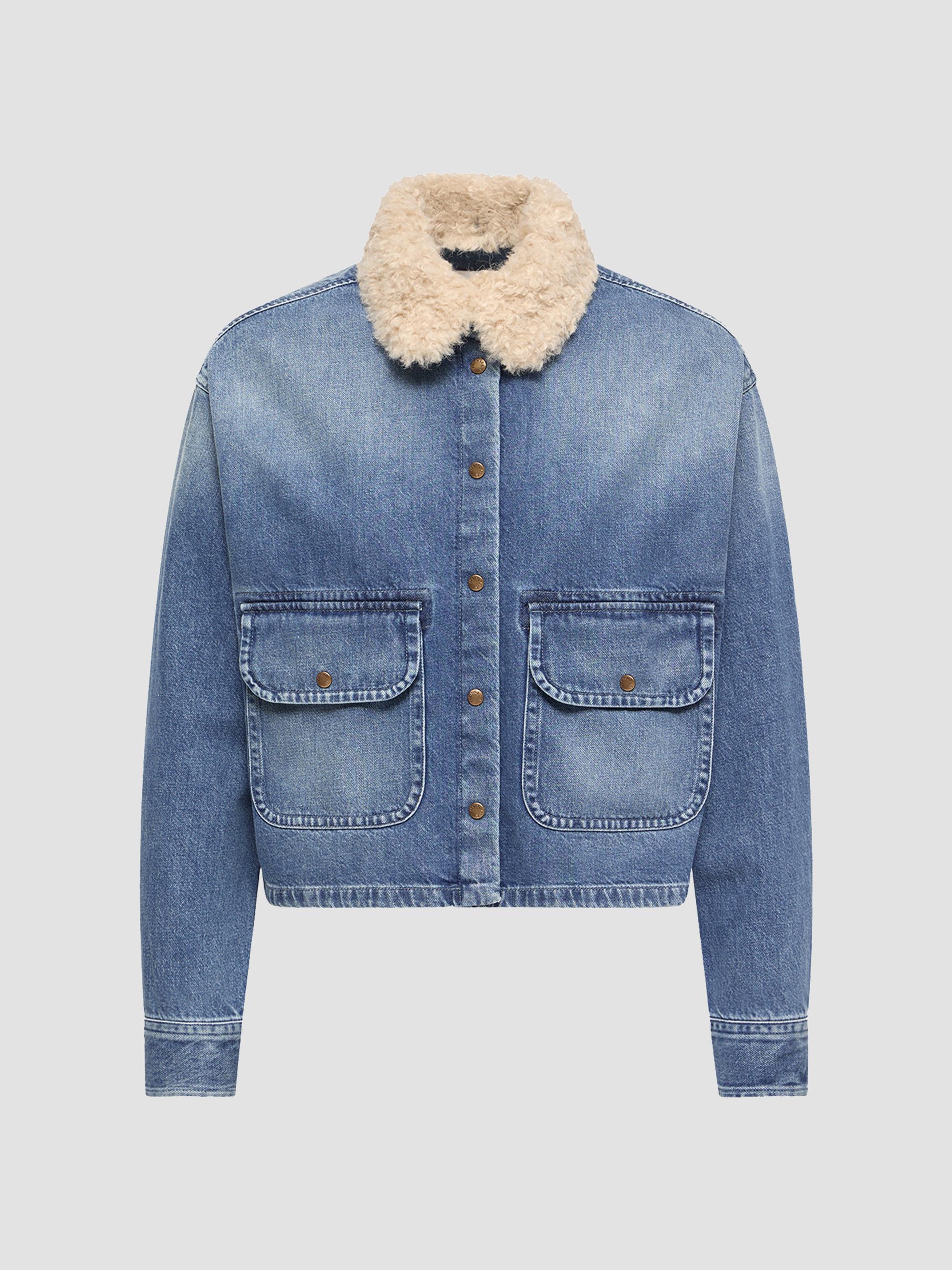 Moncler Women's Shirt in Denim - Denim Blue | Thumbnail 5
