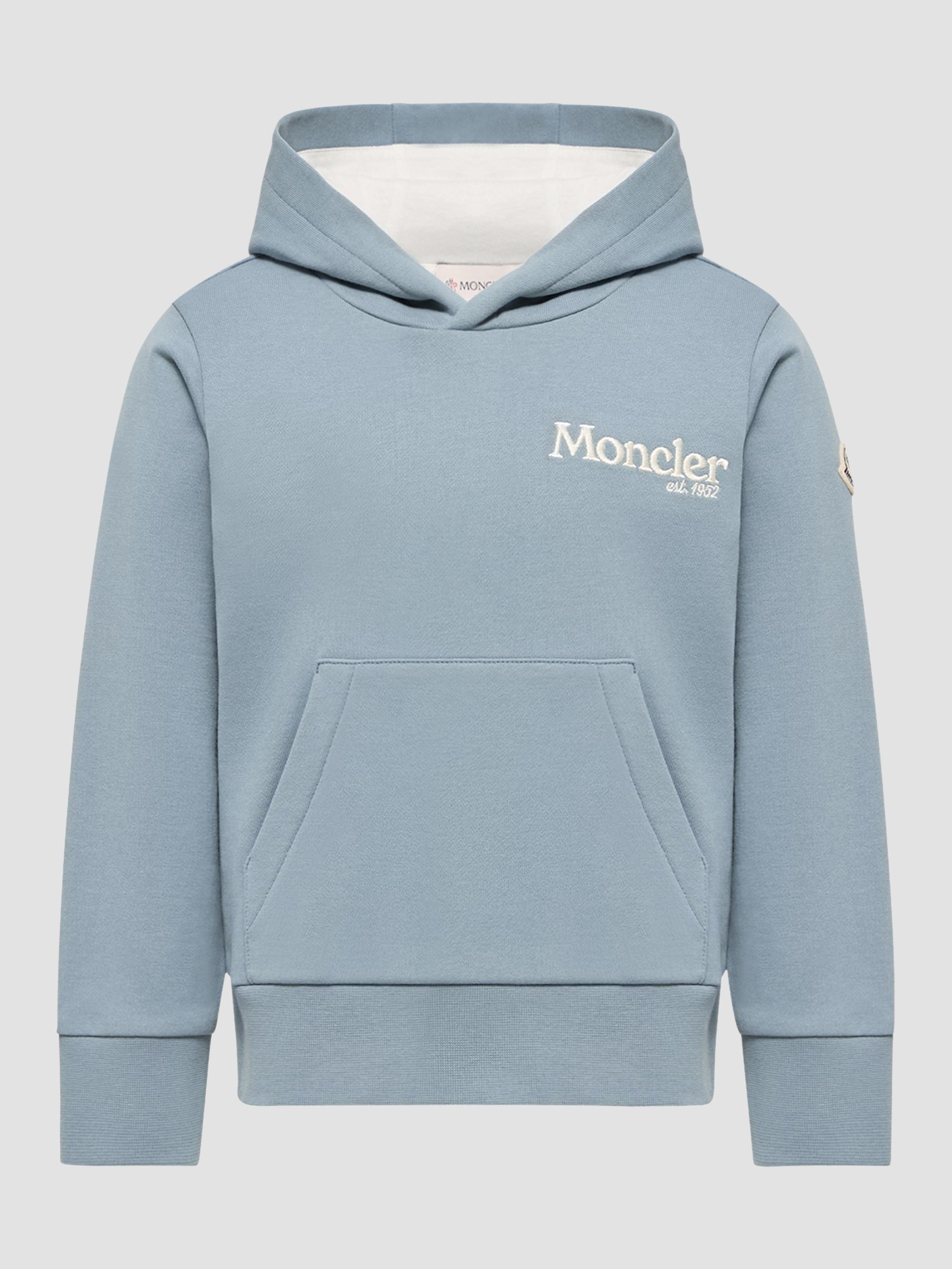 Moncler Little Boy's & Boy's Hoodie in Cotton Fleece - Light Blue | Thumbnail 5