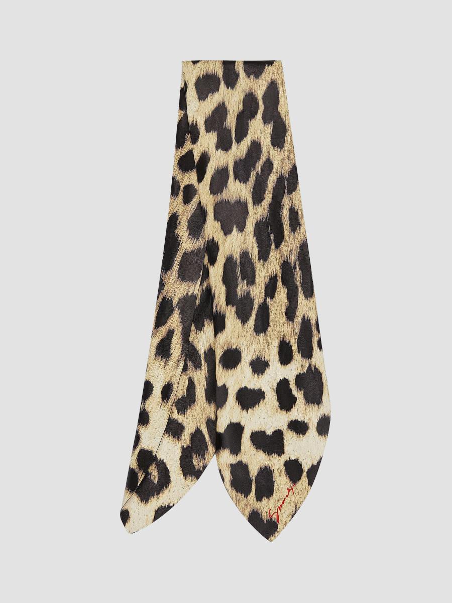 Givenchy Scarf in Leather with Leopard Print | Saks Fifth Avenue