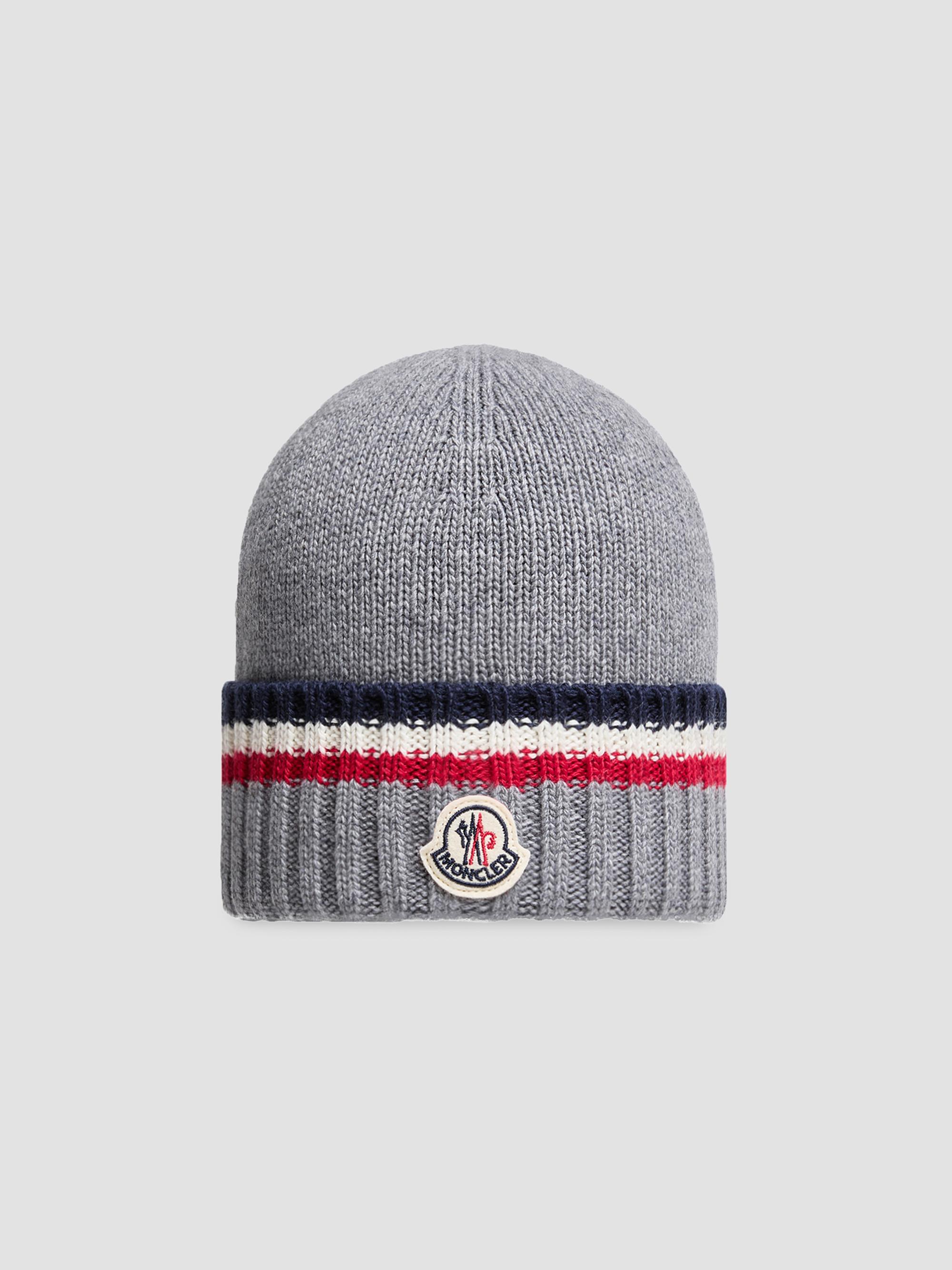 Moncler Little Boy's & Boy's Beanie Hat in Wool and Cashmere - Gray | Thumbnail 4