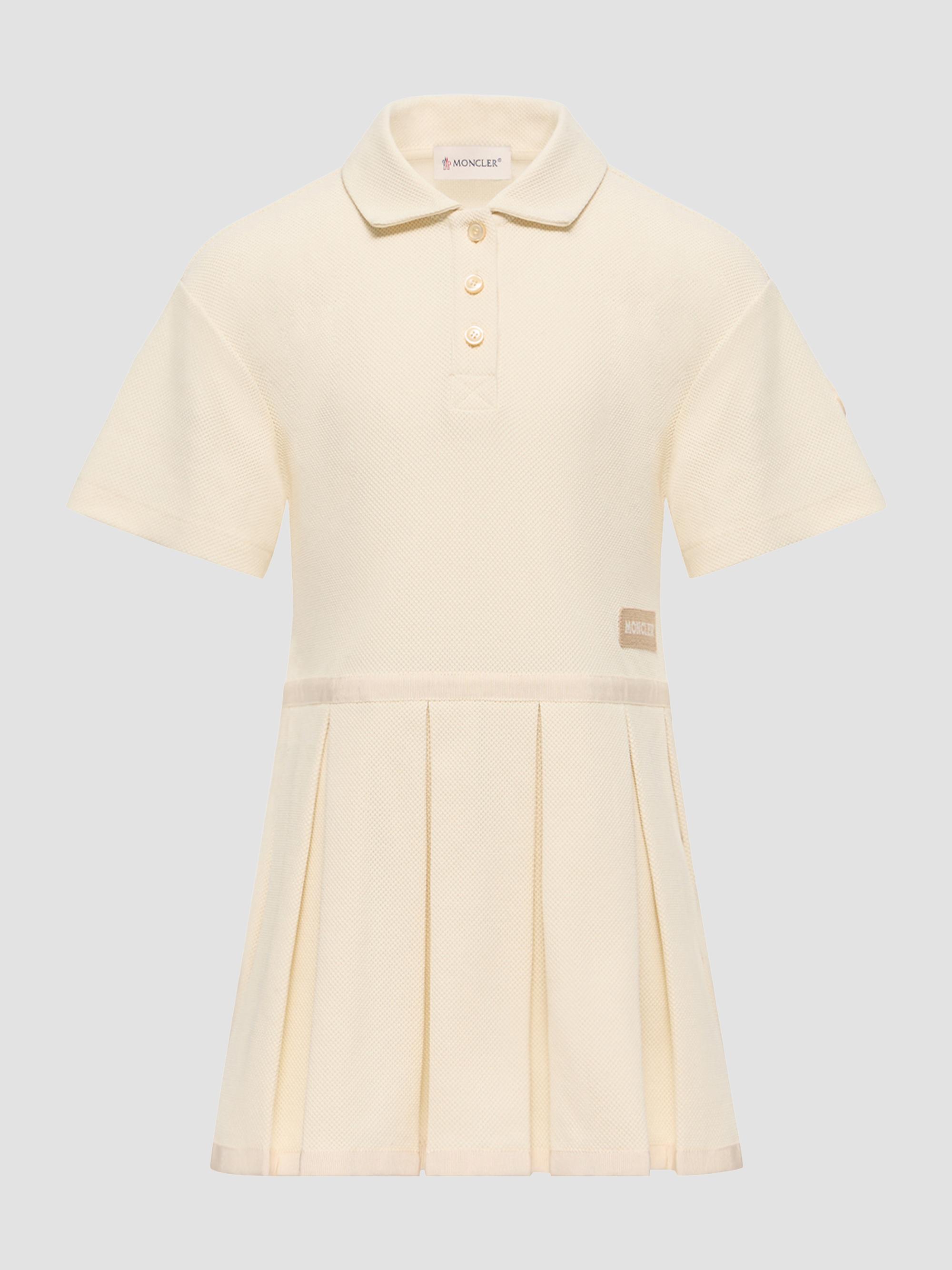 Moncler Little Girl's & Girl's Dress in Piquet - White | Thumbnail 4