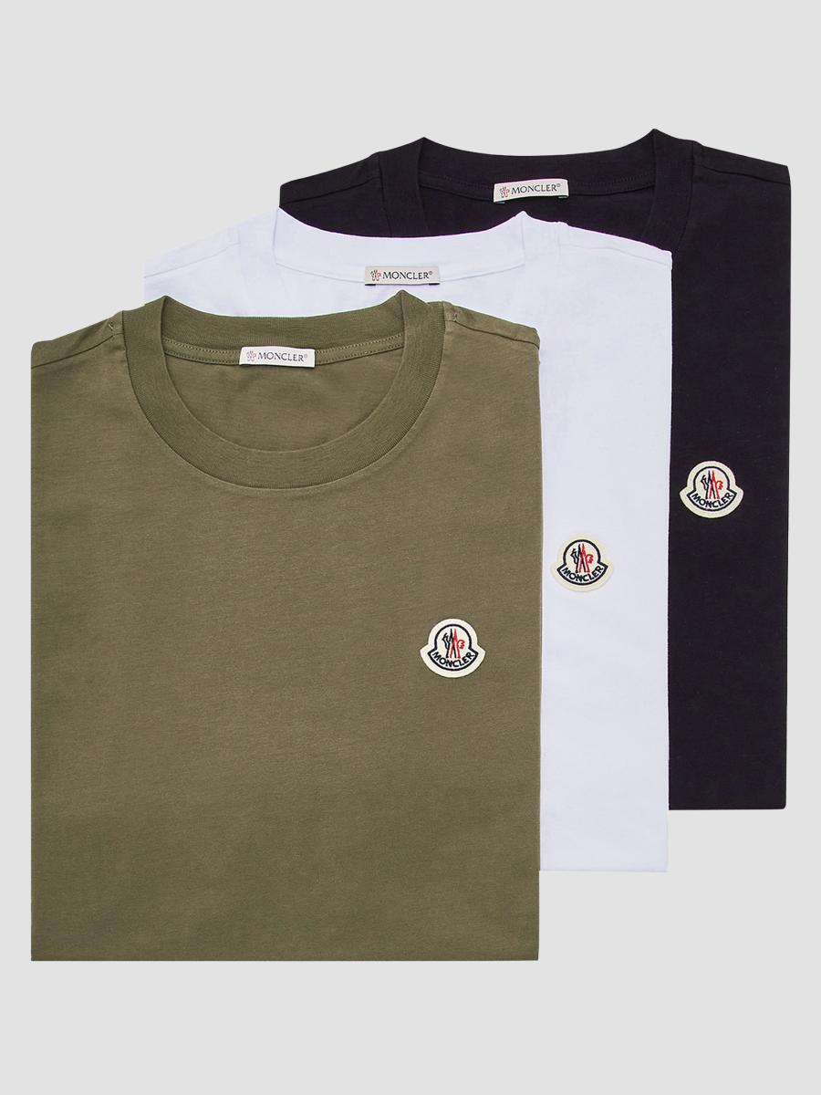 Moncler Men's Crewneck T-shirt In Cotton (pack Of Three) In Multi