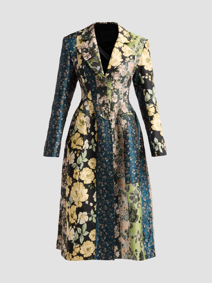 Jason Wu Collection Mixed Floral Jacquard Paneled Coatdress | Saks
