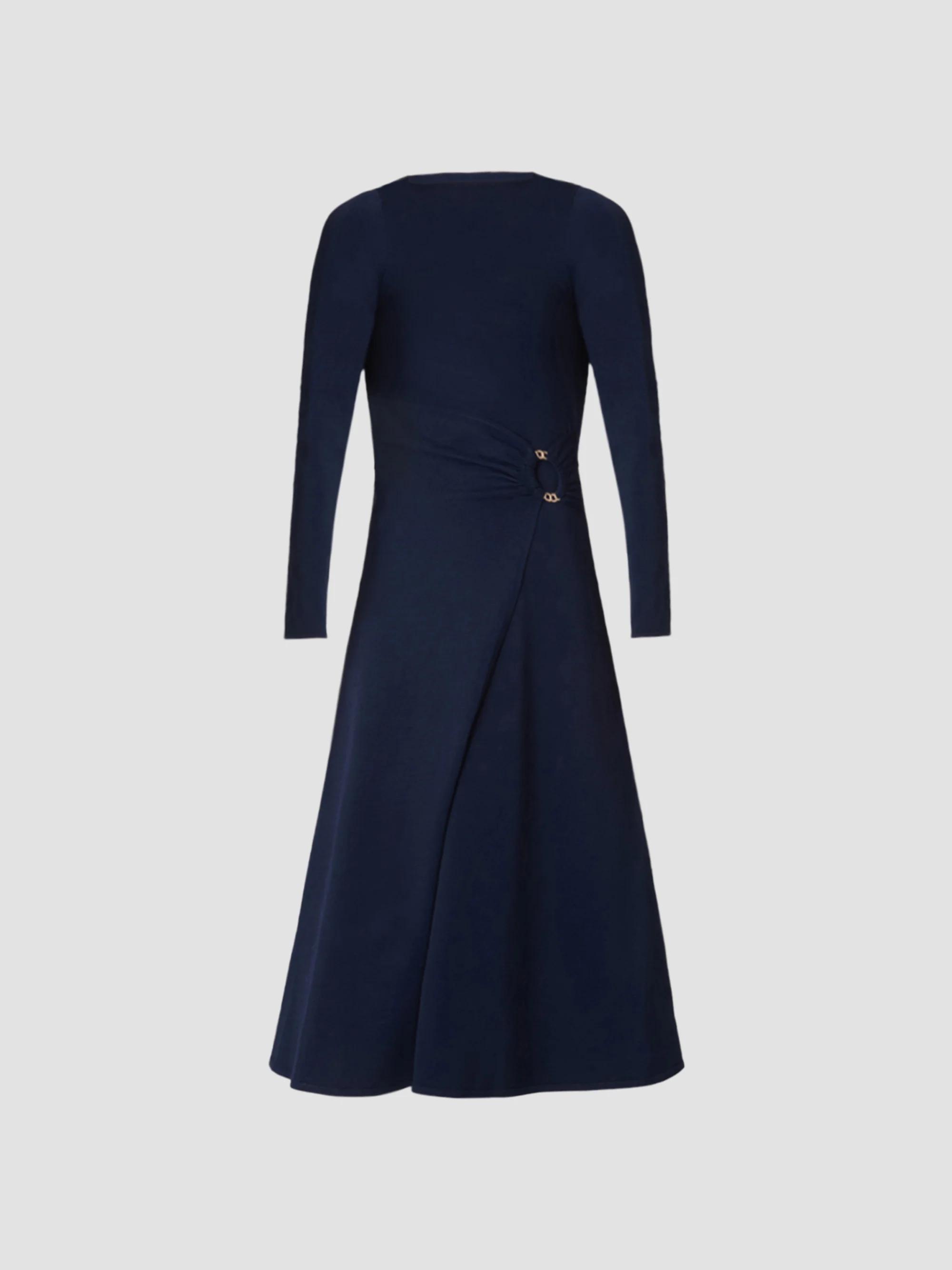 designer sweater dresses Women's Dresses Details_Ruffles Color:Grey Multi Sea Pippa Solid Dress Midi sweater * You can pair