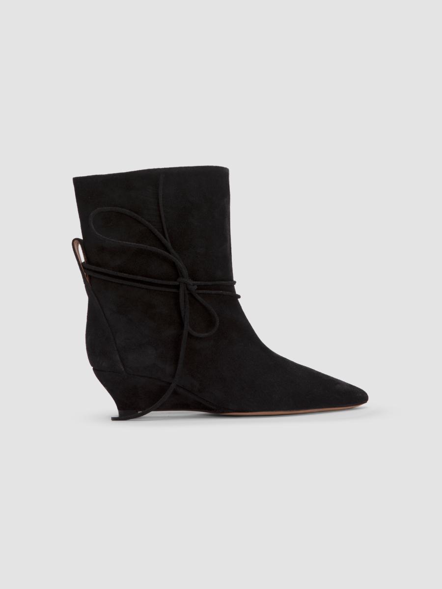 Odissi Women's Gemma Suede Wedge Boots In Black