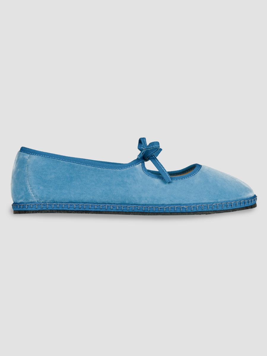 Vibi Venezia Women's Timeless Brigitte Velvet Mary Janes In Blue