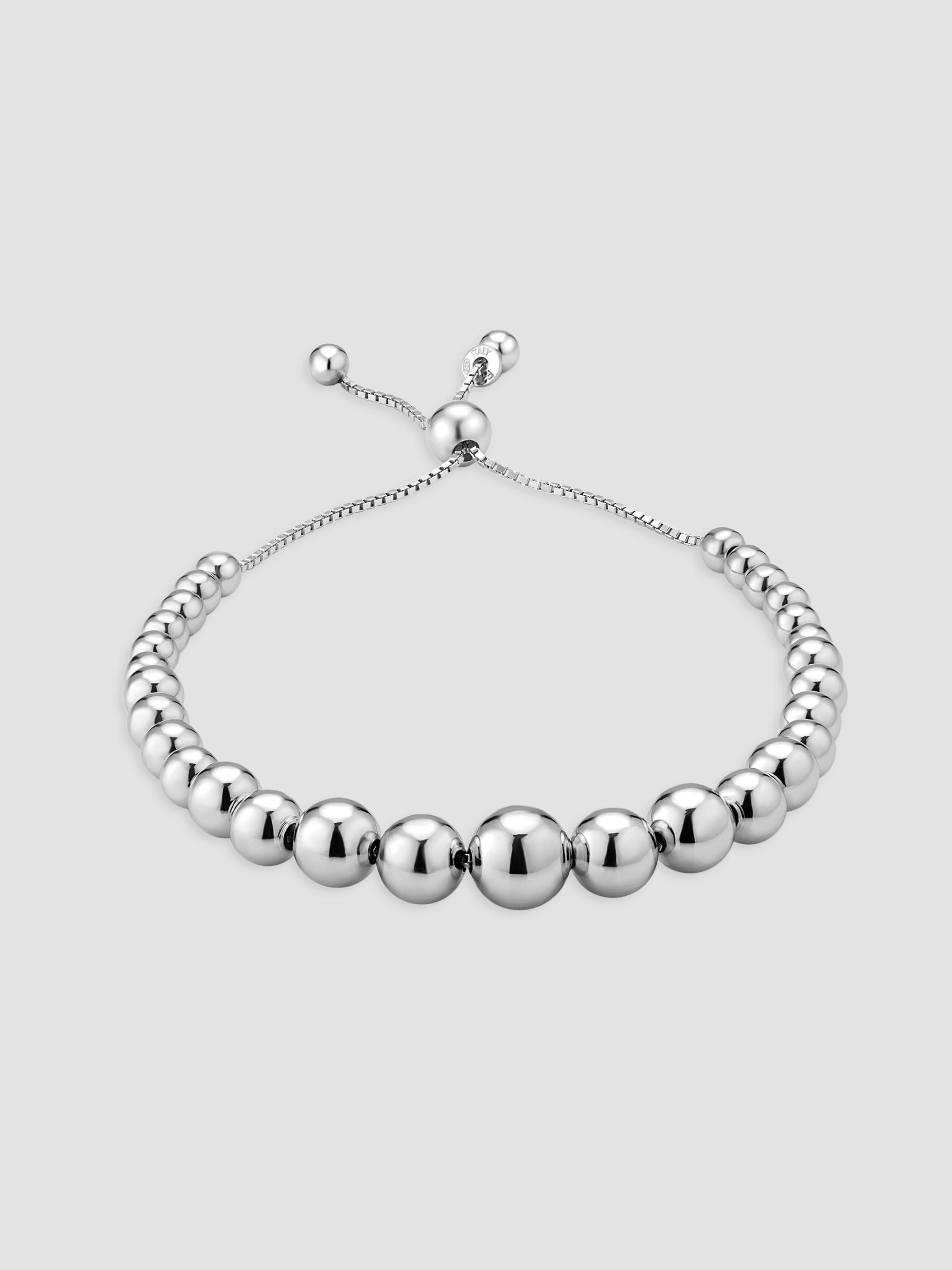 Oradina Women's Belle of the Ball Adjustable Bracelet in Sterling Silver - Silver - Size 8.5