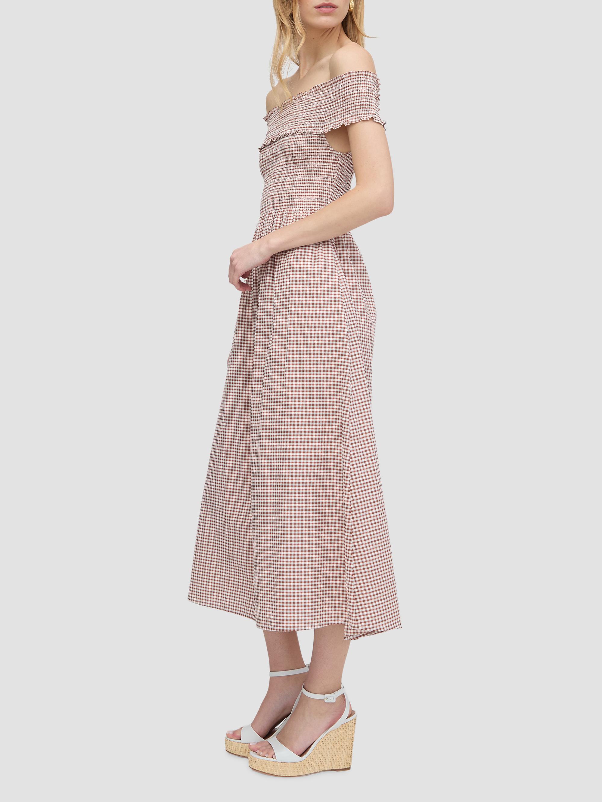 Hill House Home Women's The Marguerite Nap Dress - Cognac Gingham | Thumbnail 3