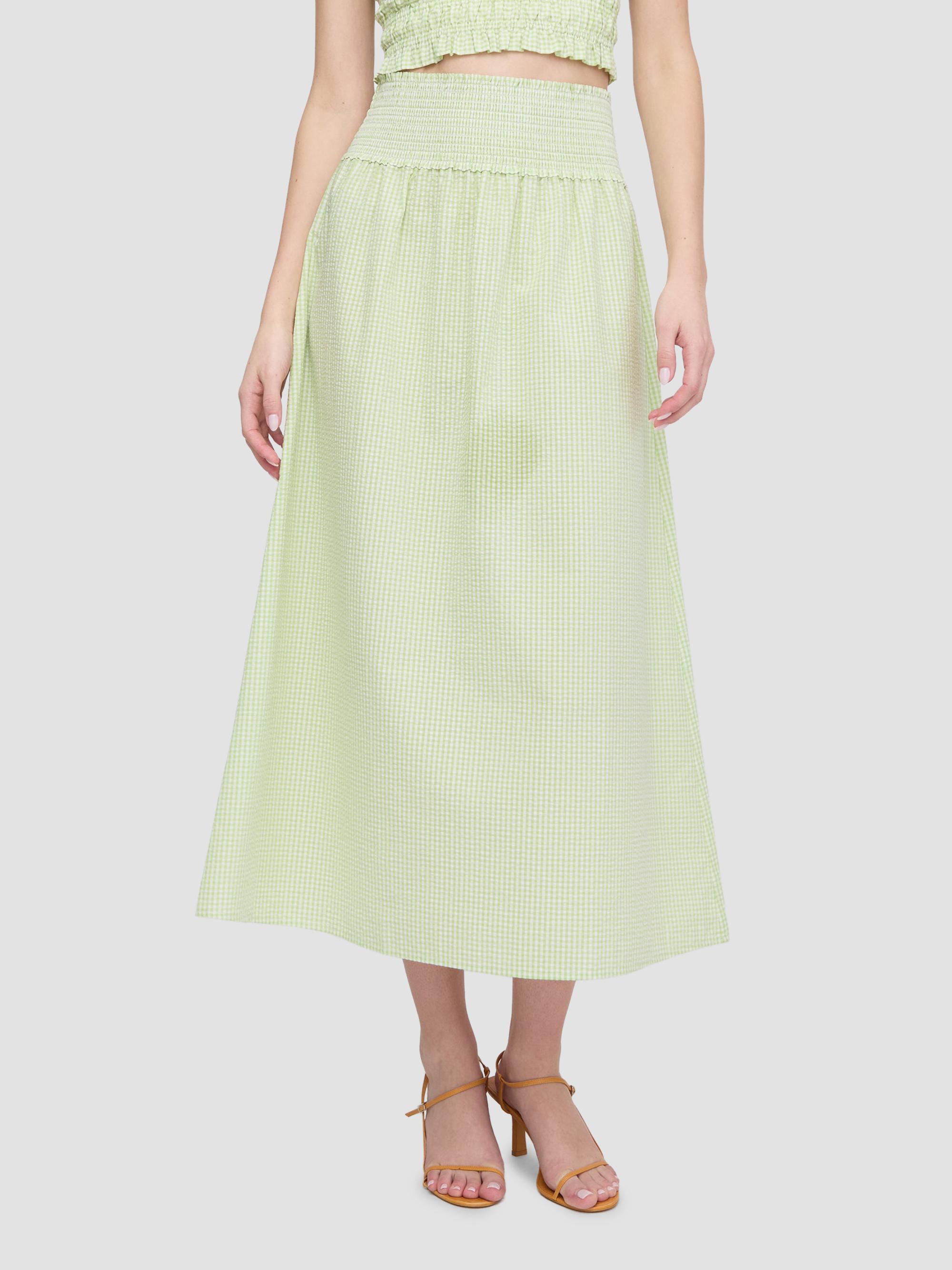 Hill House Home Women's The Delphine Nap Skirt - Lime Gingham | Thumbnail 6
