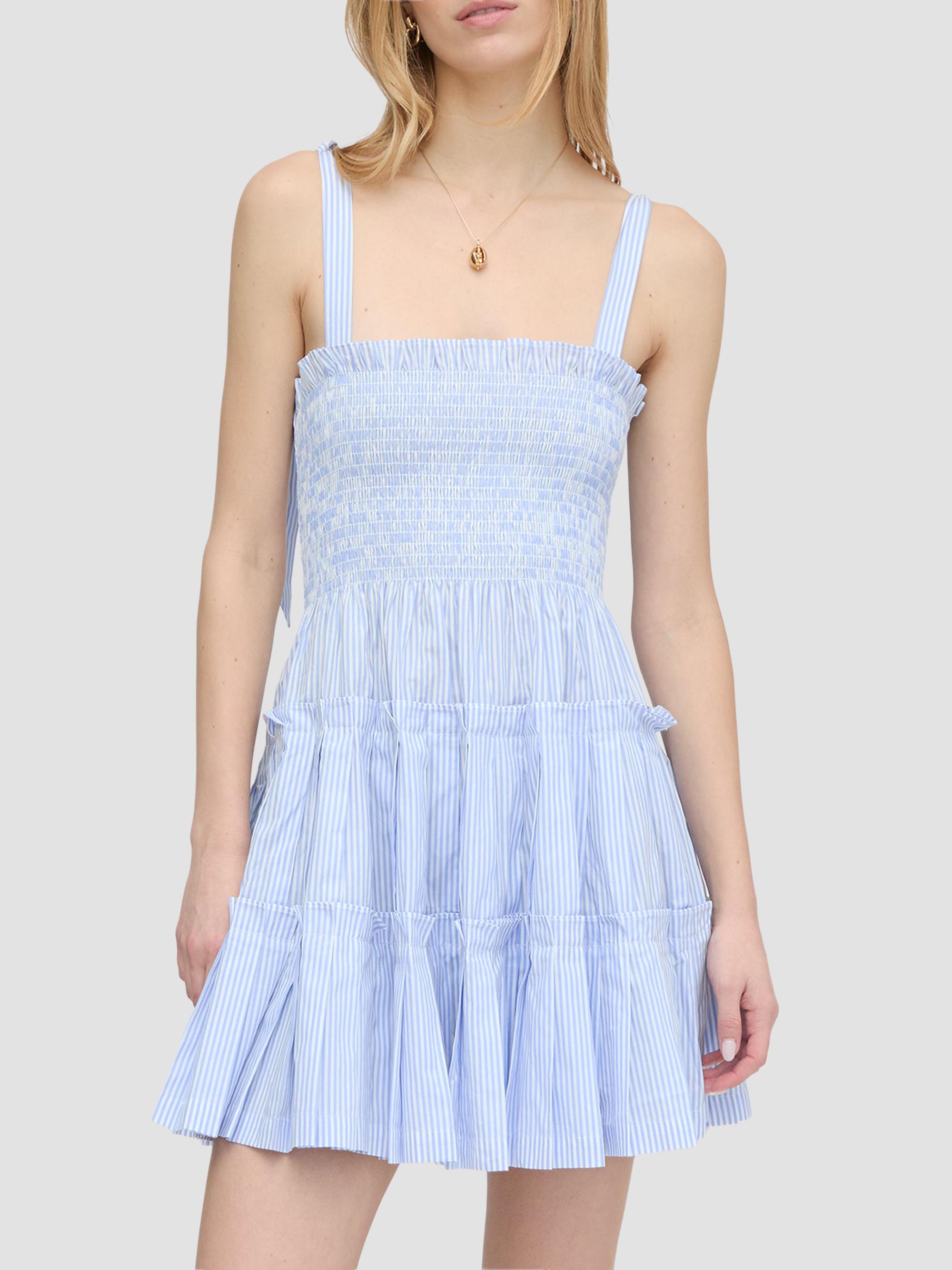 Hill House Home Women's The Ribbon Charlotte Nap Dress - Blue White Stripe | Thumbnail 4