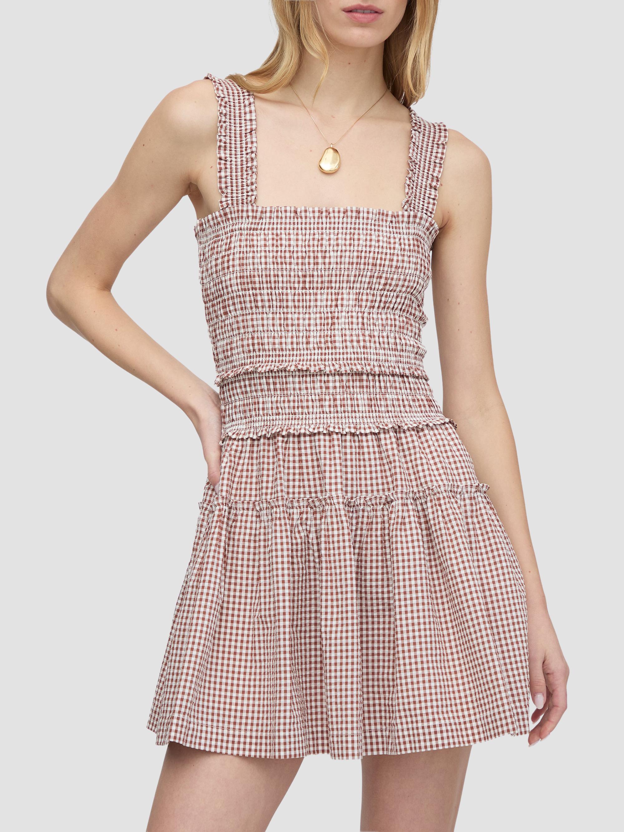 Hill House Home Women's The Azalea Mini Nap Dress - Cognac Gingham | Thumbnail 5