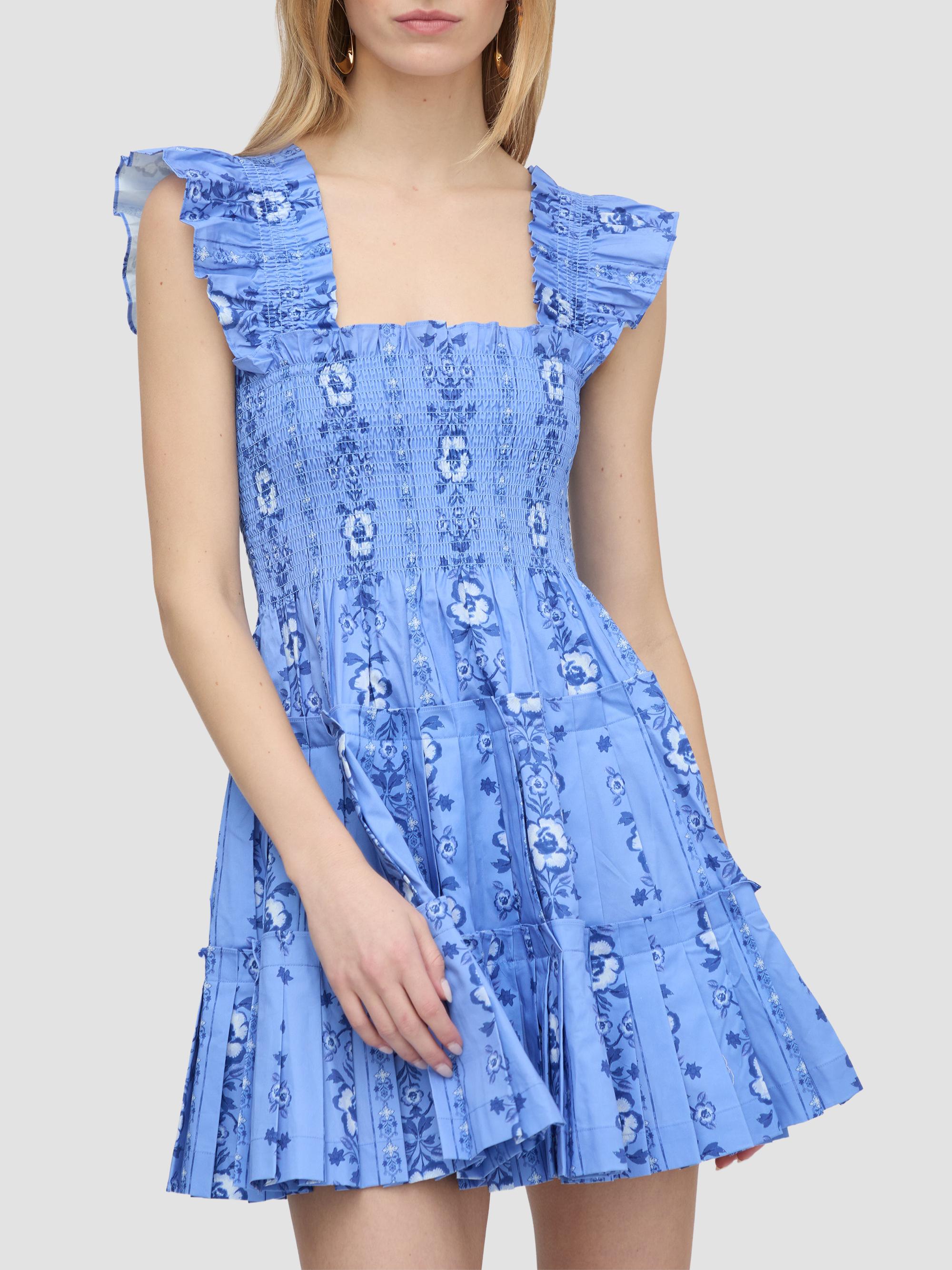 Hill House Home Women's The Charlotte Nap Dress - Blue Arcadia Border | Thumbnail 5