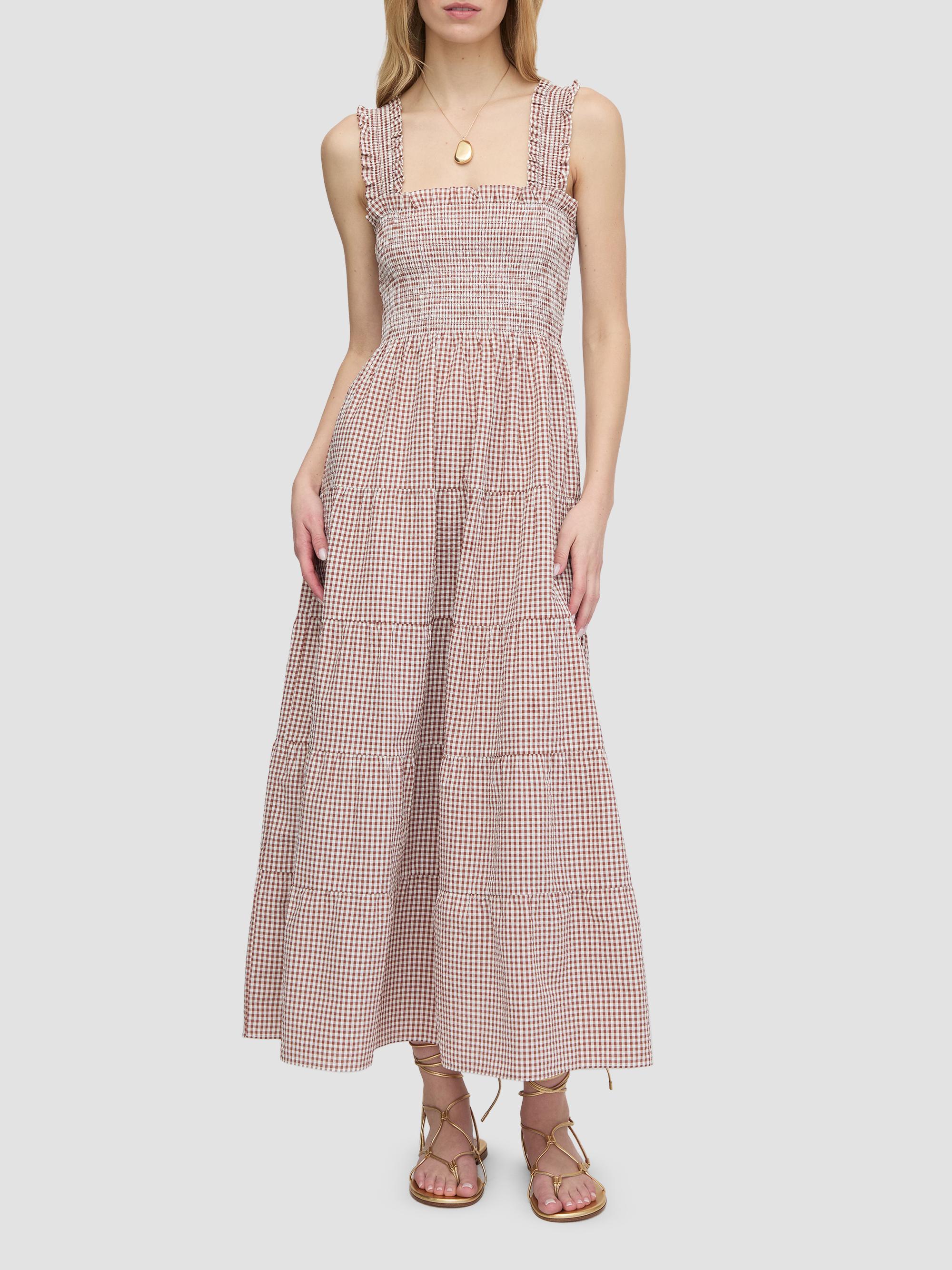 Hill House Home Women's The Goldie Nap Dress - Cognac Gingham | Thumbnail 5