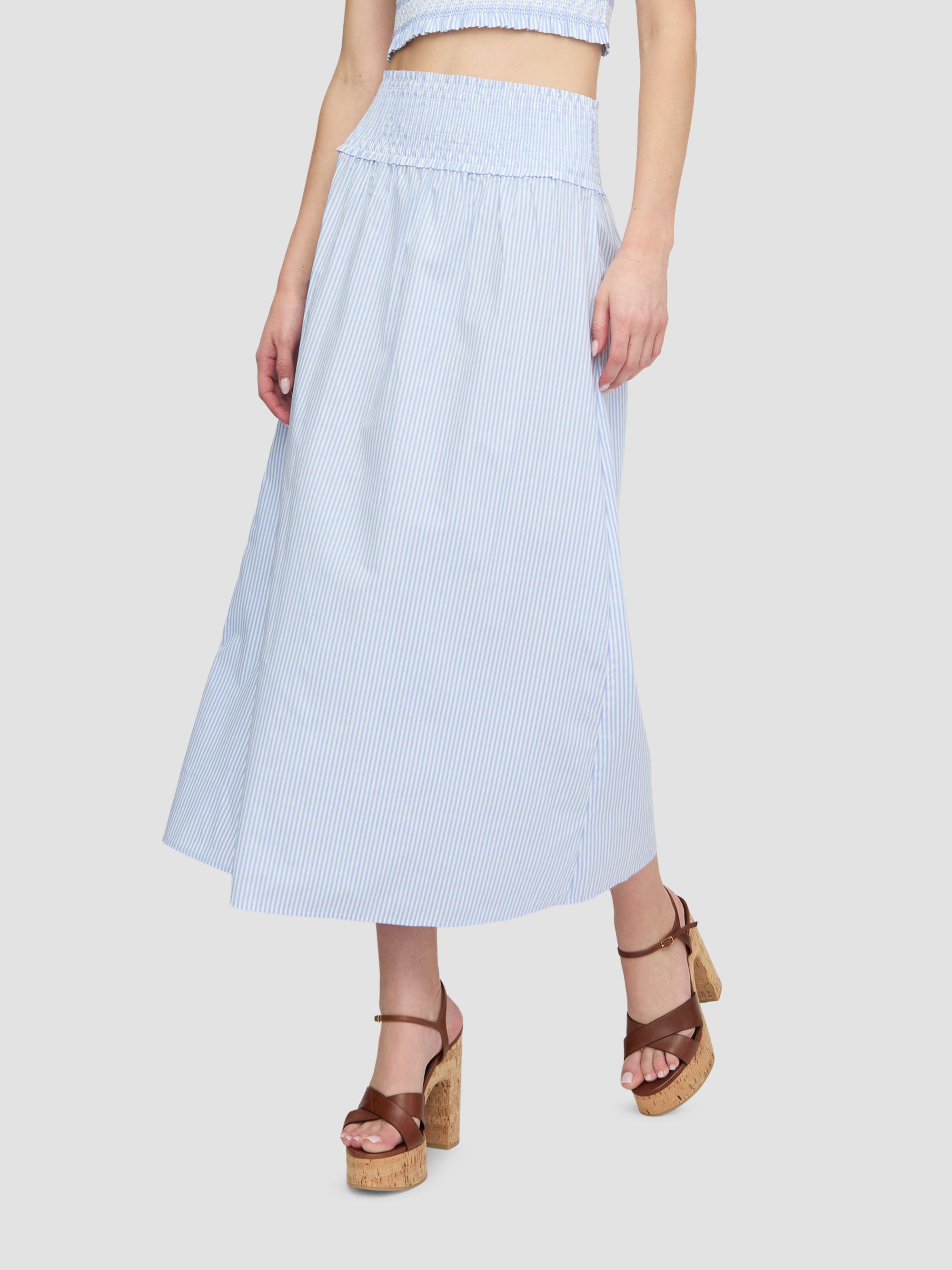 Hill House Home Women's The Delphine Nap Skirt - Blue White Stripe | Thumbnail 6