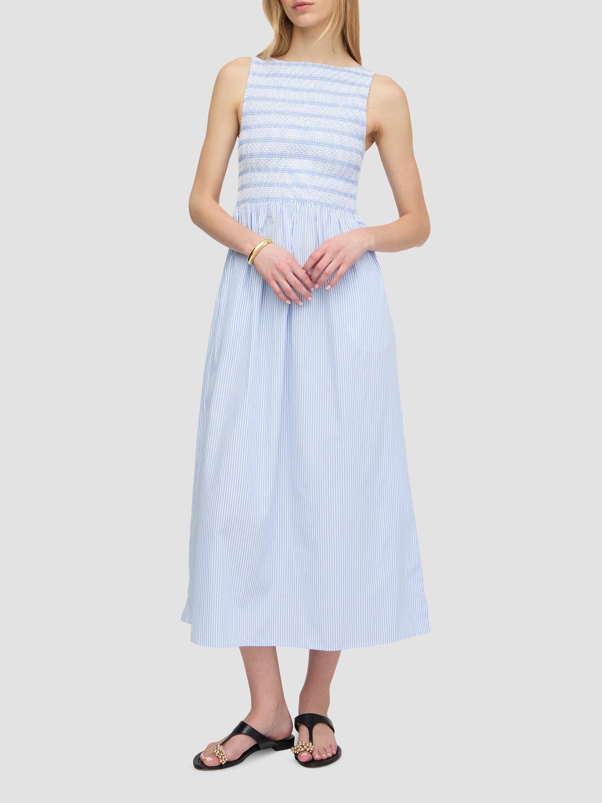 Hill House Home Women's The Cosima Nap Dress - Blue White Stripe | Thumbnail 5