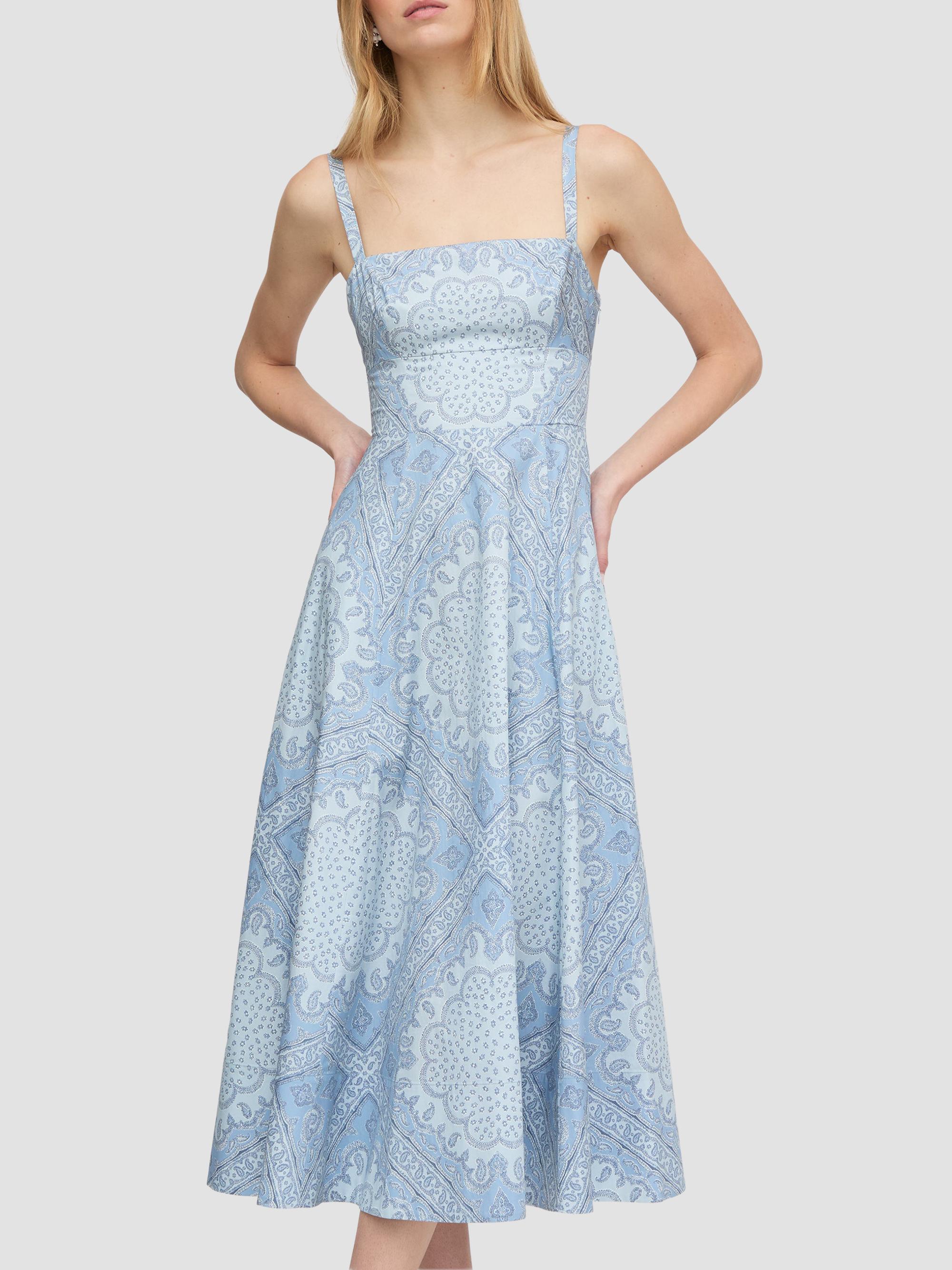 Hill House Home Women's The Margot Dress - Dusty Blue Paisley Scarf | Thumbnail 9