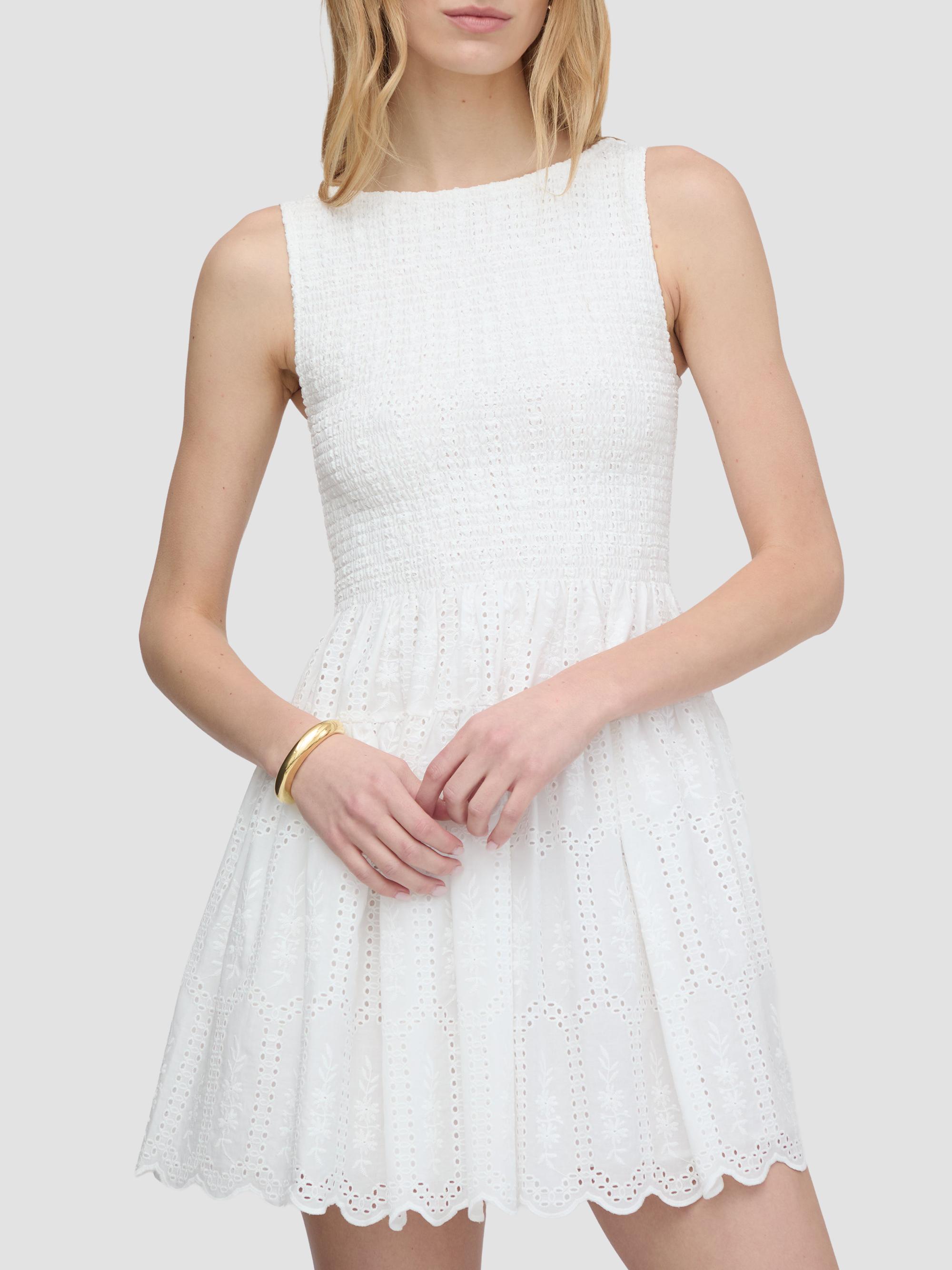 Hill House Home Women's The Cosima Mini Nap Dress - White Trellis Broderie | Thumbnail 3