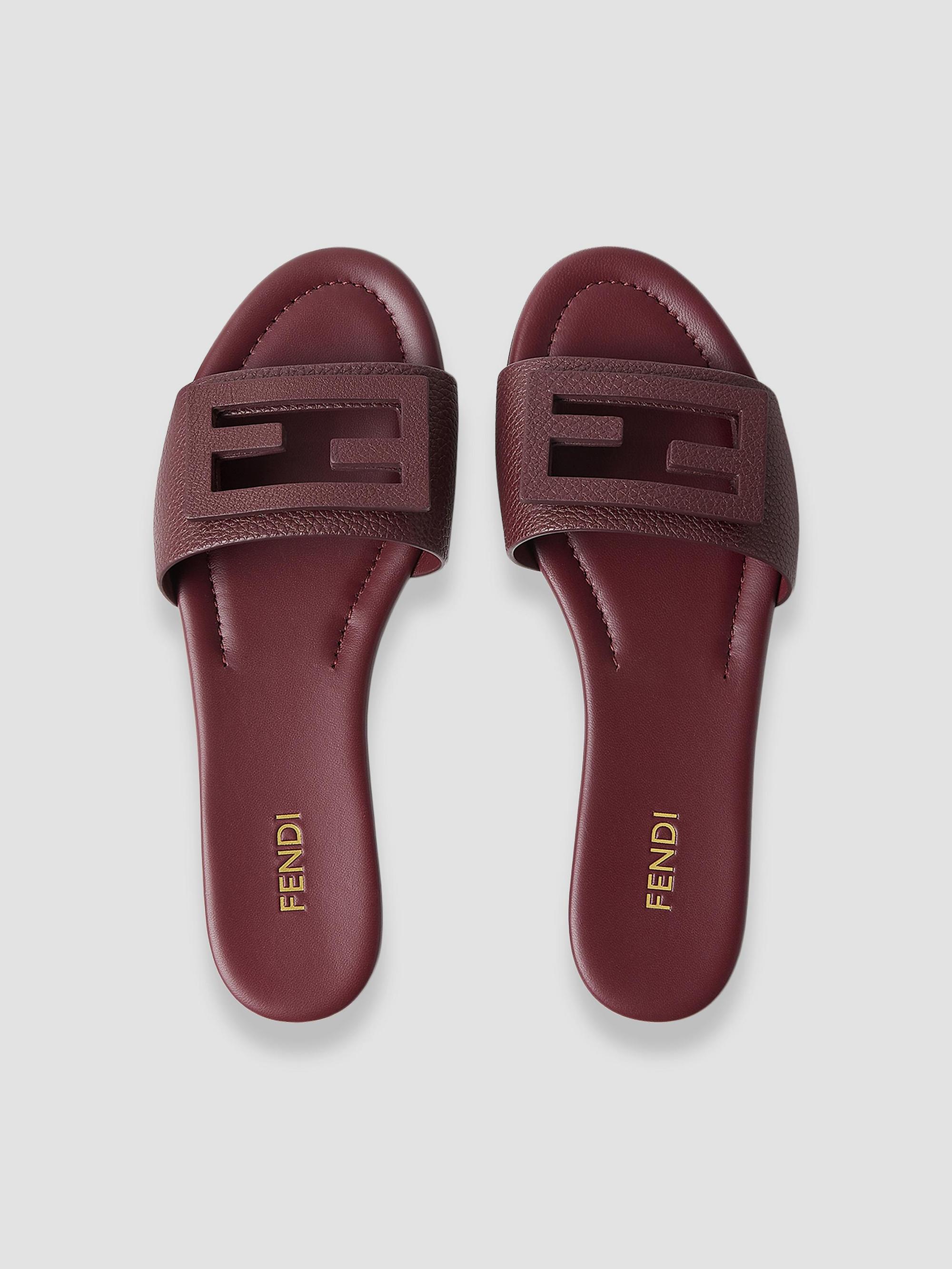Fendi FF Leather Flat Sandals | Saks Fifth Avenue