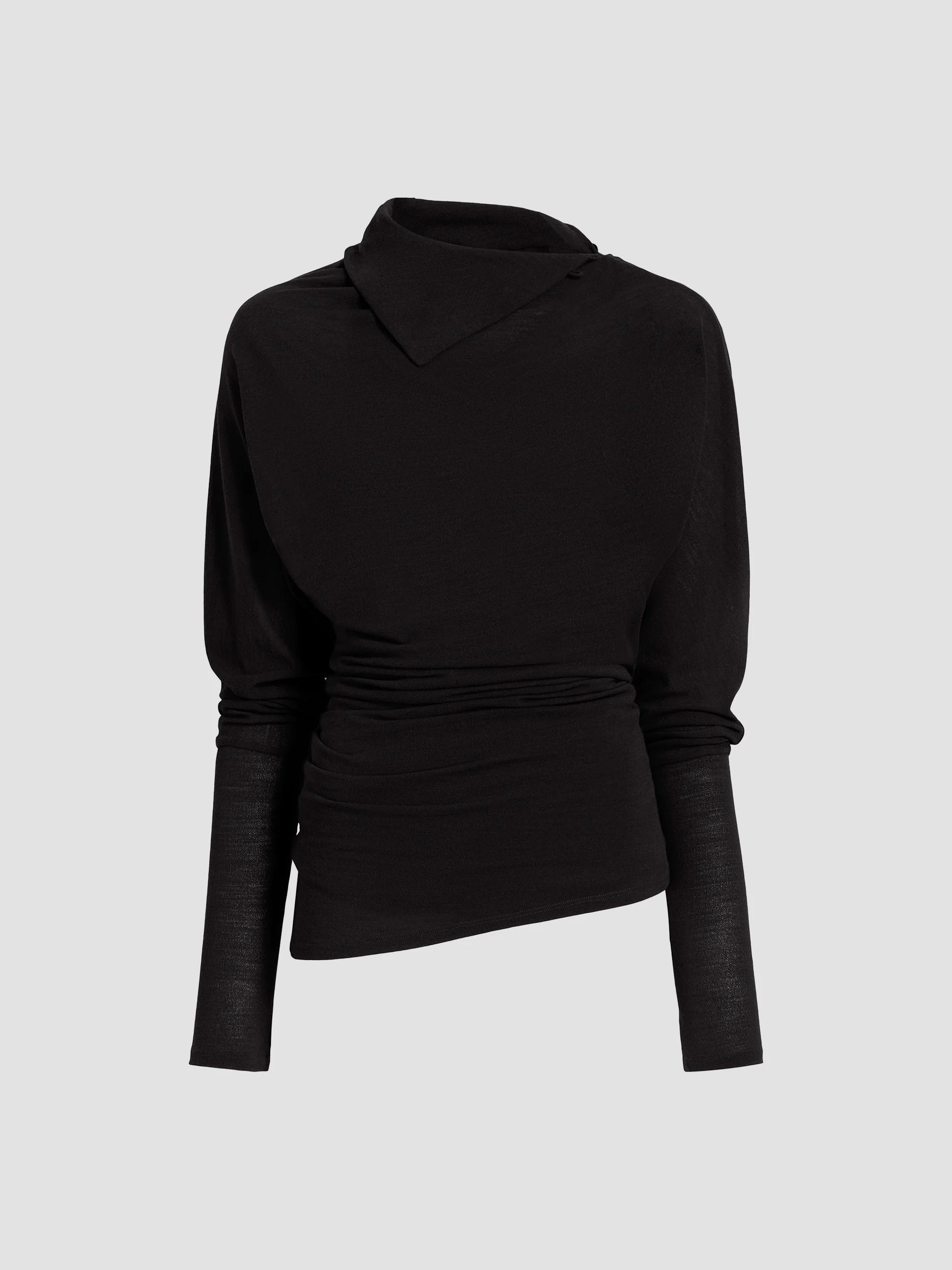 極美品✨ISSEY MIYAKE ねじれプリーツ　人物柄　ブラック　長袖 Issey Miyake Chiffon Twist Plissé Shirt | Saks Fifth Avenue
