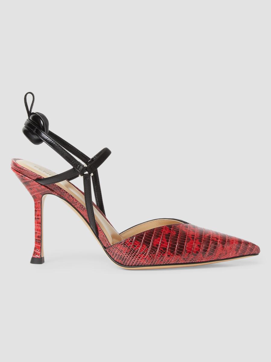 Fendi Very Colibri 95MM Lizard-Embossed Leather Slingback Pumps