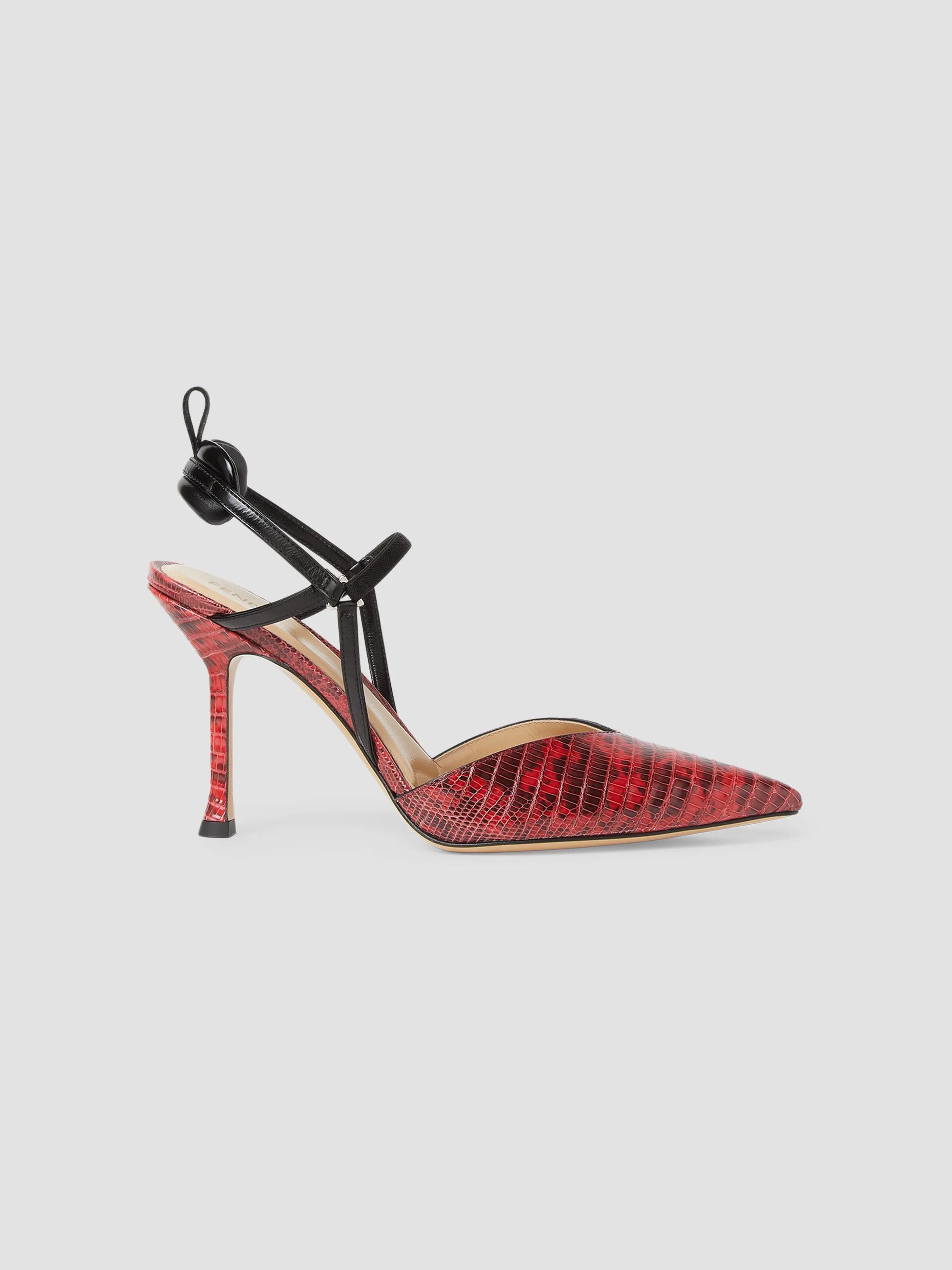 Fendi Very Colibri 85MM Leopard-Print Calf Hair Slingback Sandals