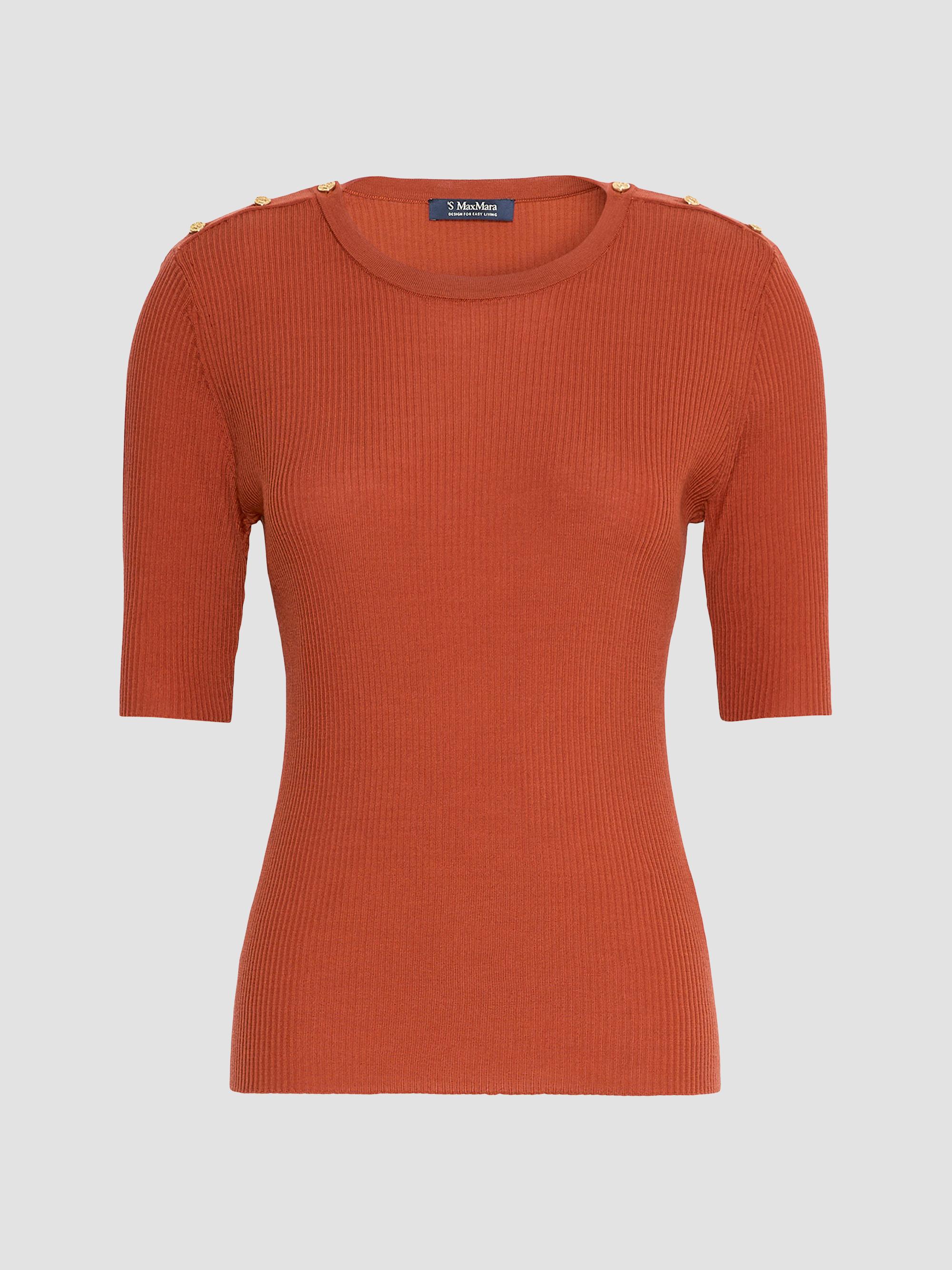 Max Mara Women's Ribbed Woollen Yarn Jumper - Orange | Thumbnail 5