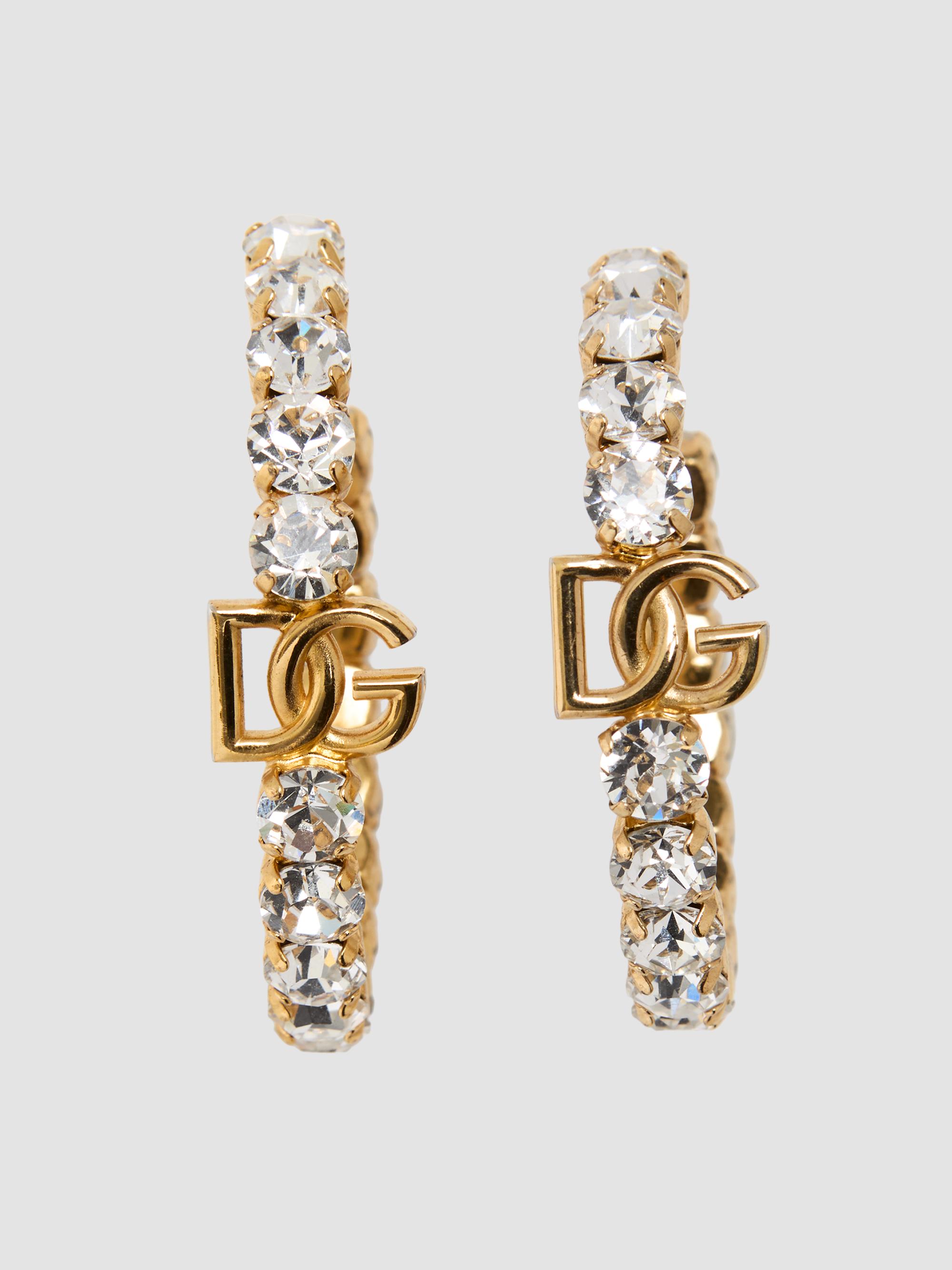Goldtone & Glass Crystal Monogram Hoop Earrings