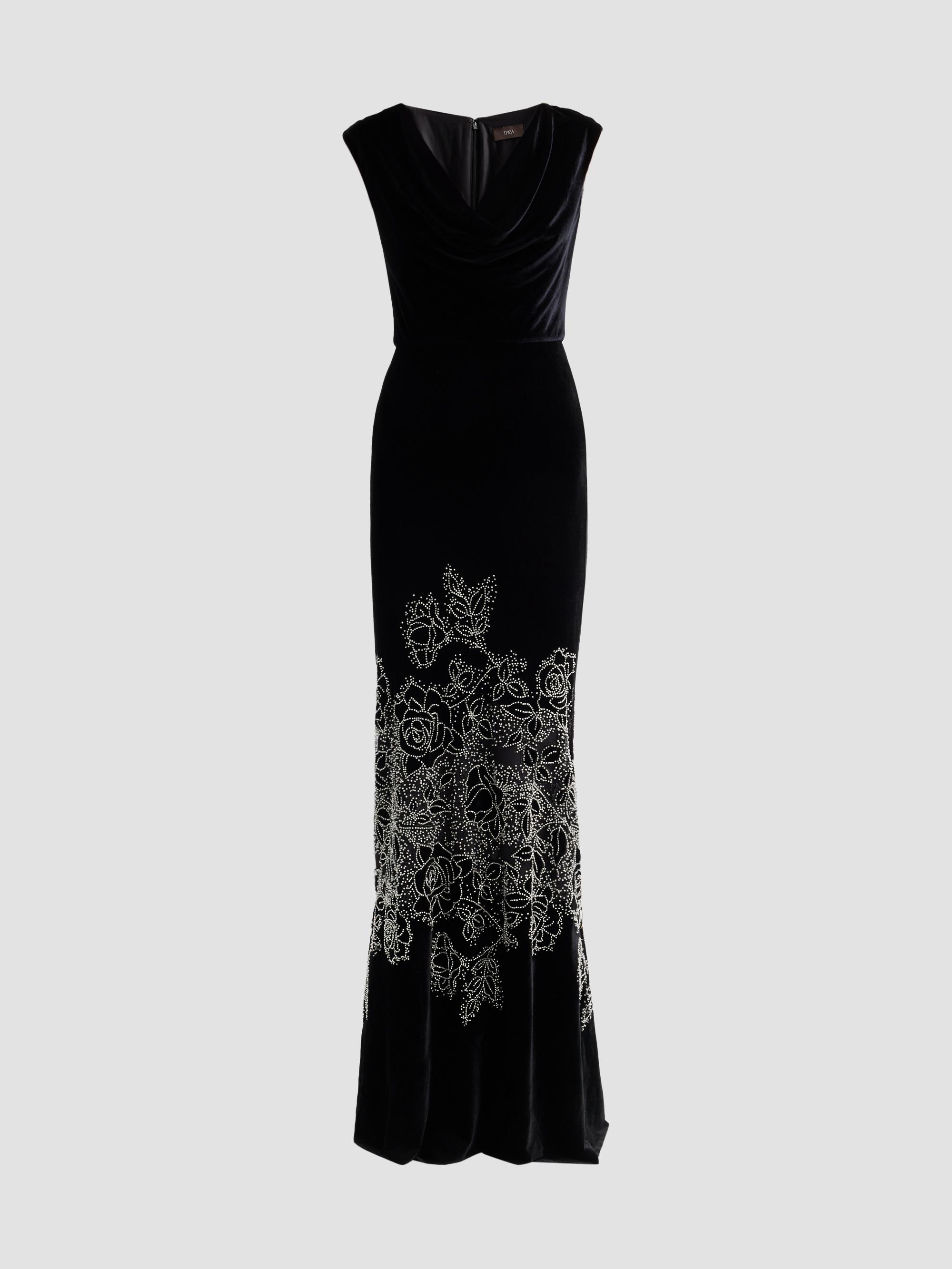 Theia Elsy Beaded Tulle Cocktail Dress