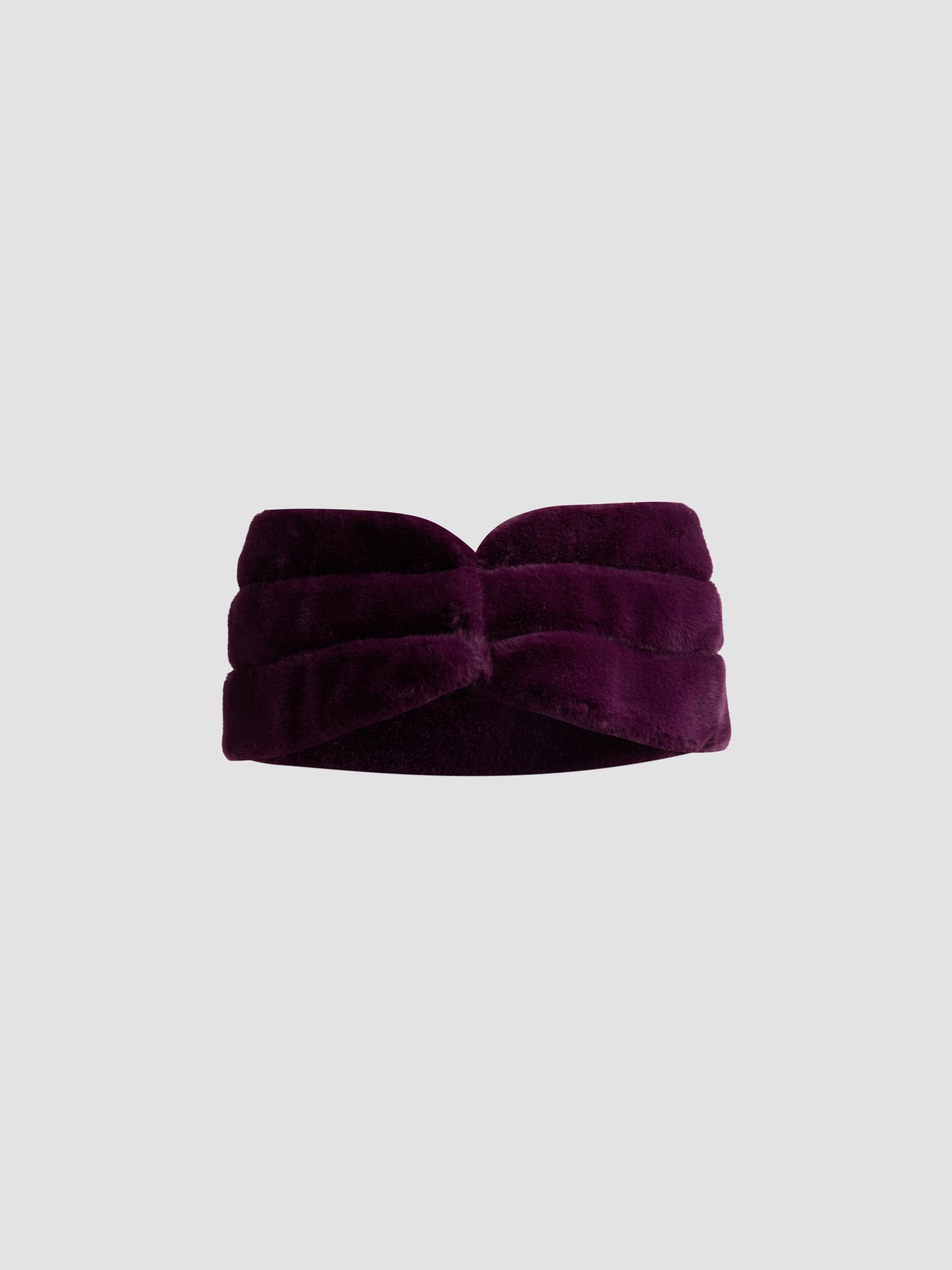 Theia Women's Sierra Faux Fur Shawl - Velvet Fig - Size Medium