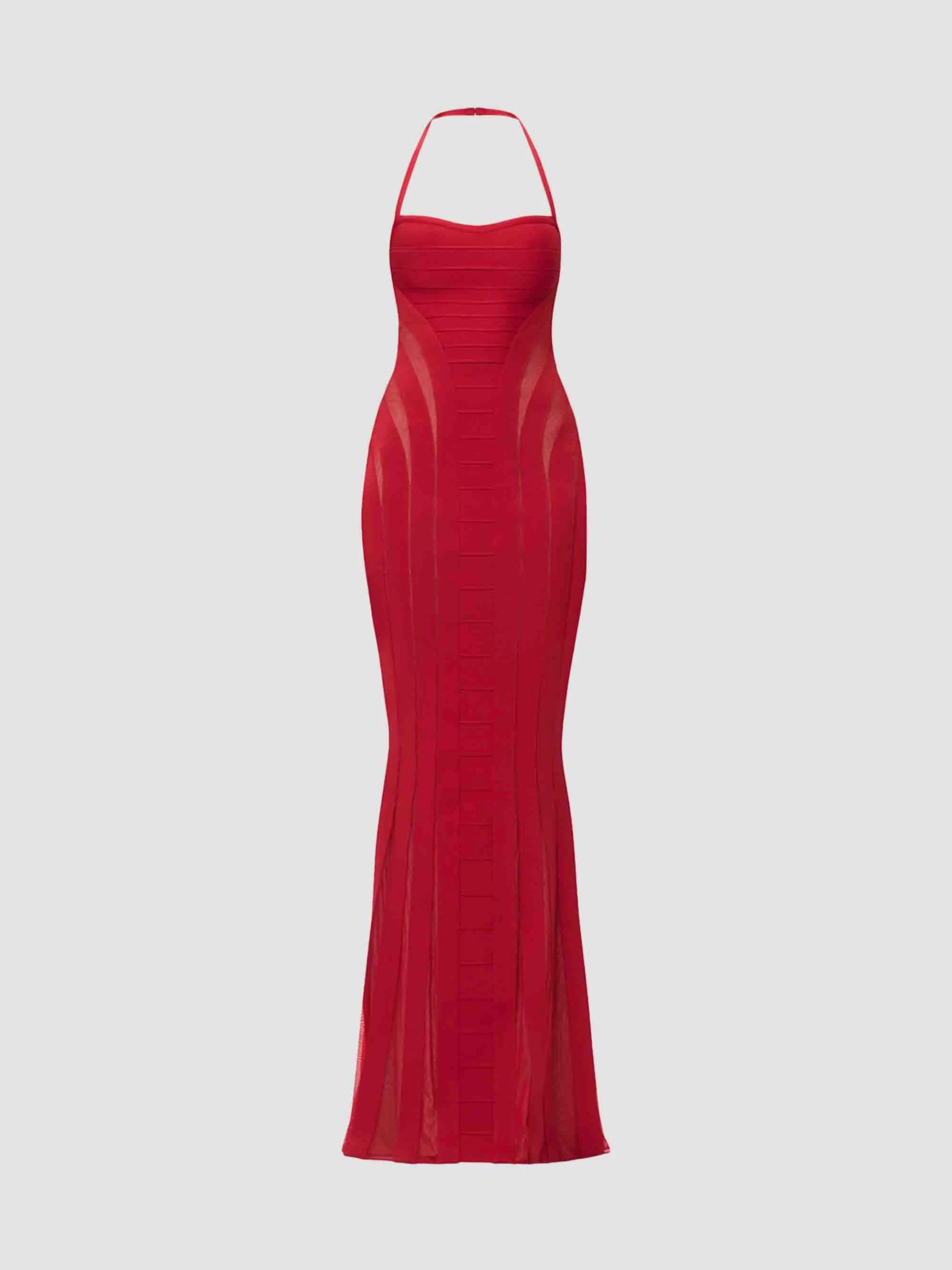 Hervé Léger Disco Knit Fringe Bandage Midi-Dress