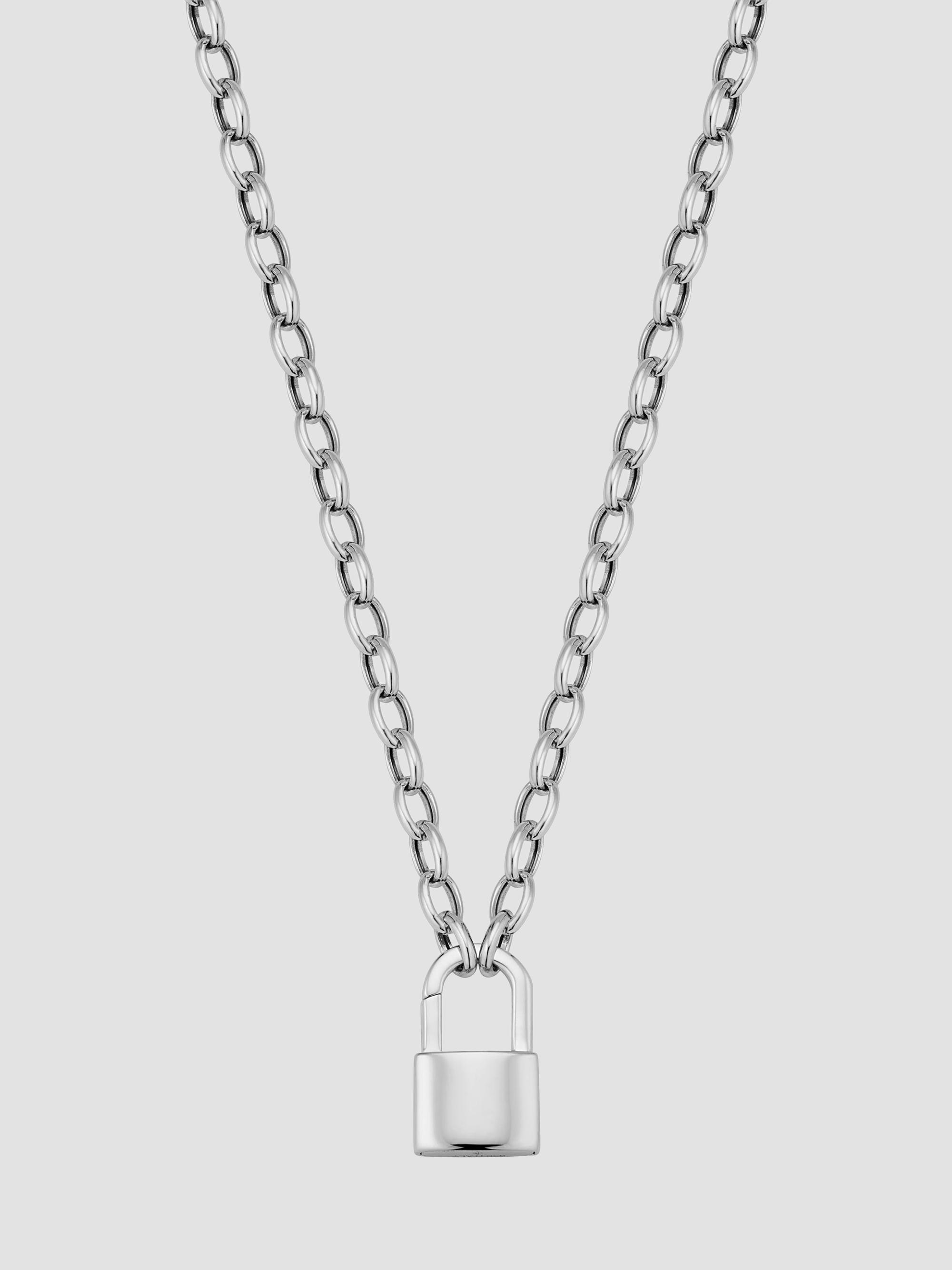 Oradina Lock it Up Connector Clasp Necklace in Sterling Silver