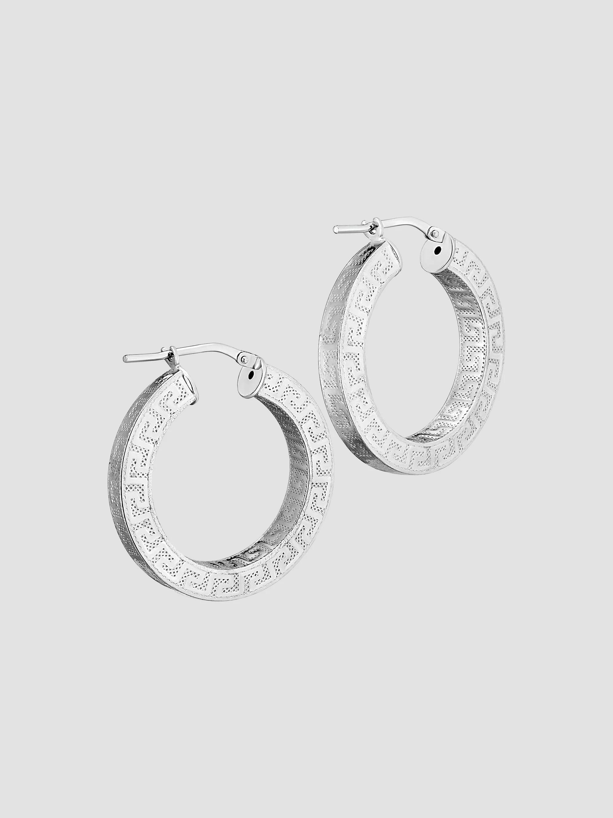 Oradina Women's Olympia Hoop Earrings in Sterling Silver - Silver