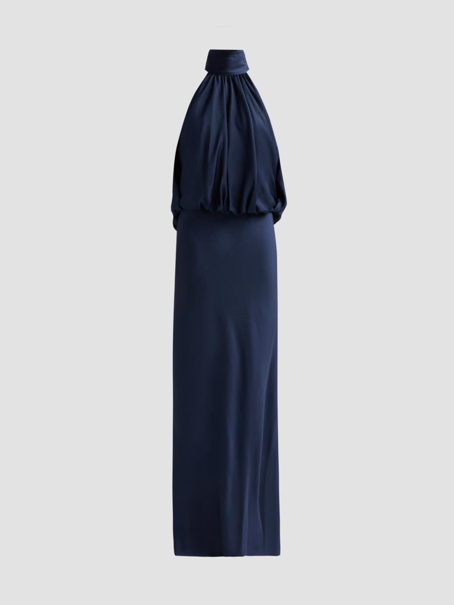 Amsale Women's Blouson Halter Gown In Animal Print