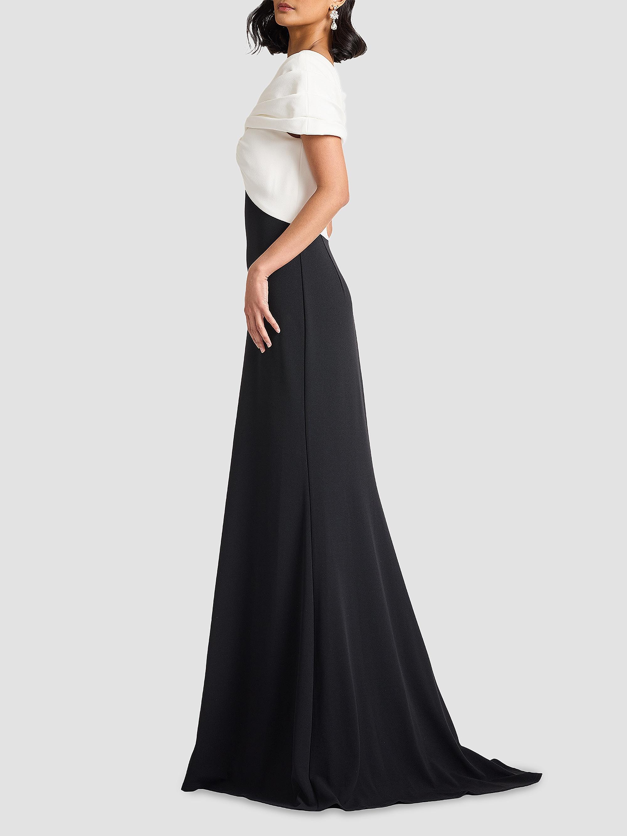 Tadashi Shoji Women's Twist-Front Short-Sleeve Gown -  Black | Thumbnail 5