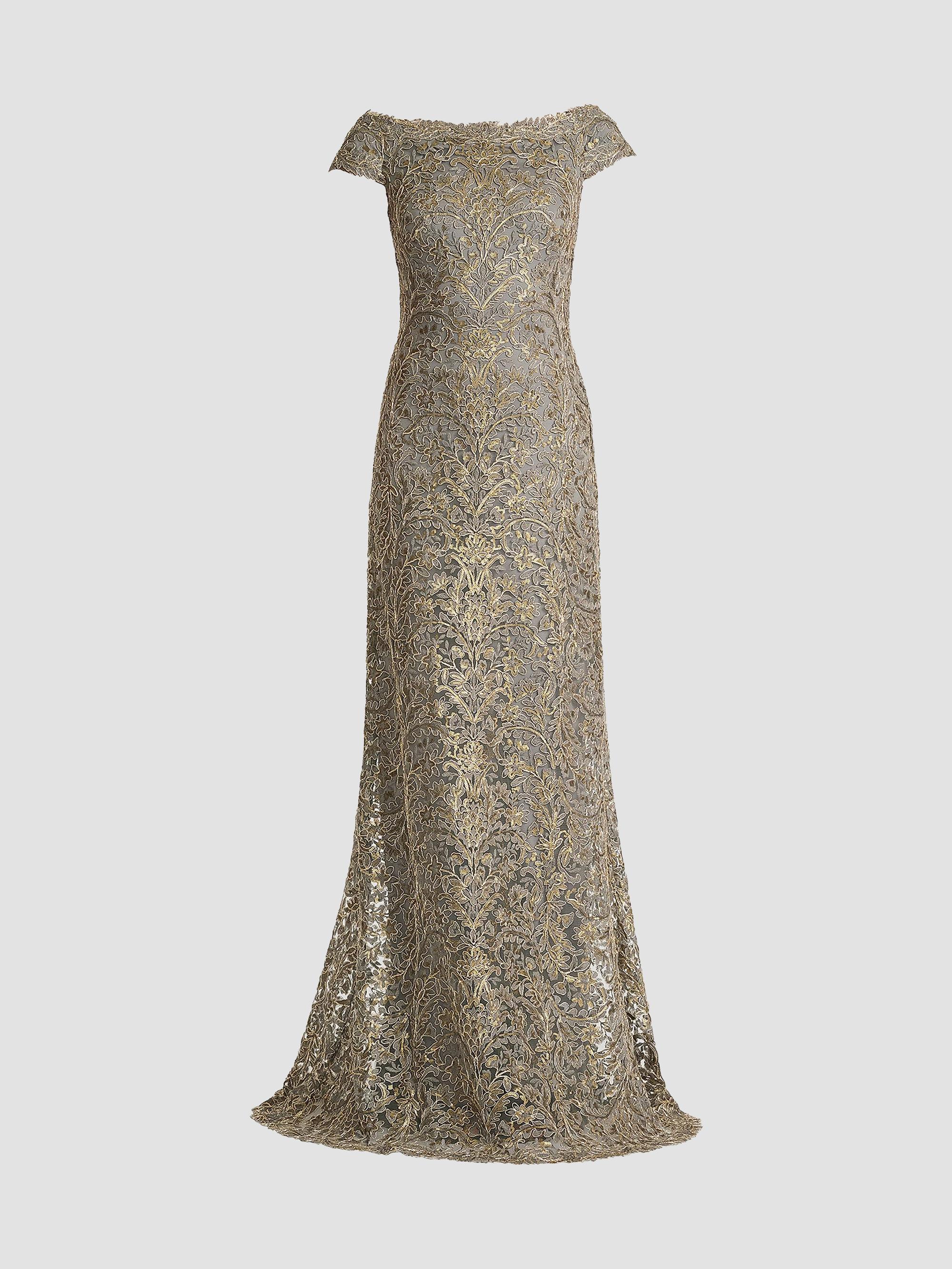 Sho by Tadashi Shoji Lace V-neck Column Gown | Saks Fifth Avenue