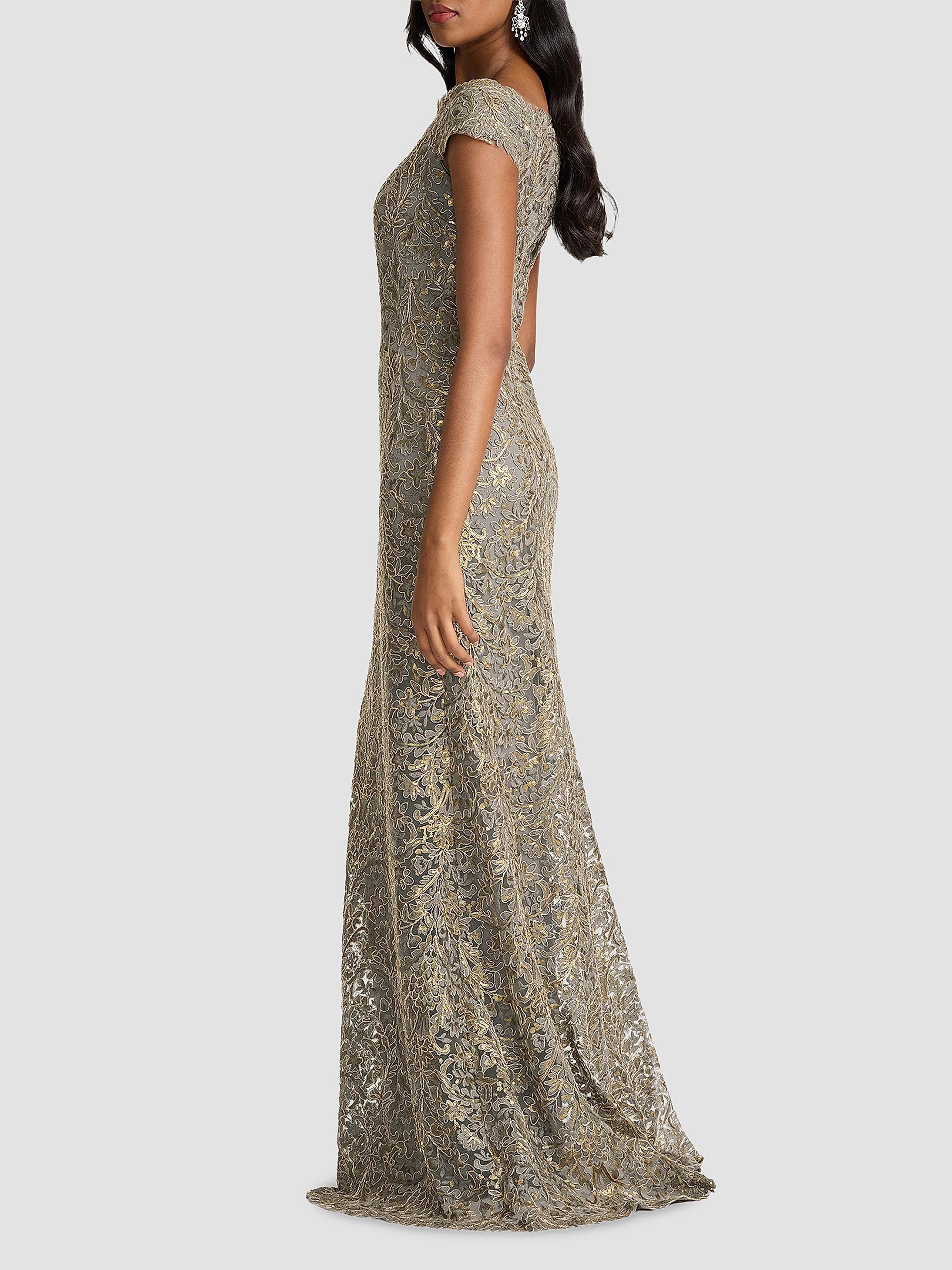 Tadashi Shoji Metallic Lace Column Gown | Saks Fifth Avenue
