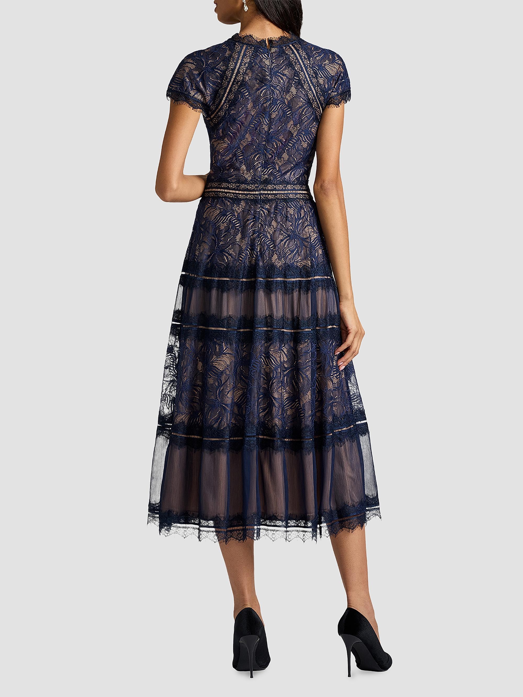 Tadashi Shoji Women's Lace Cocktail Dress - Royal Navy Beige | Thumbnail 3