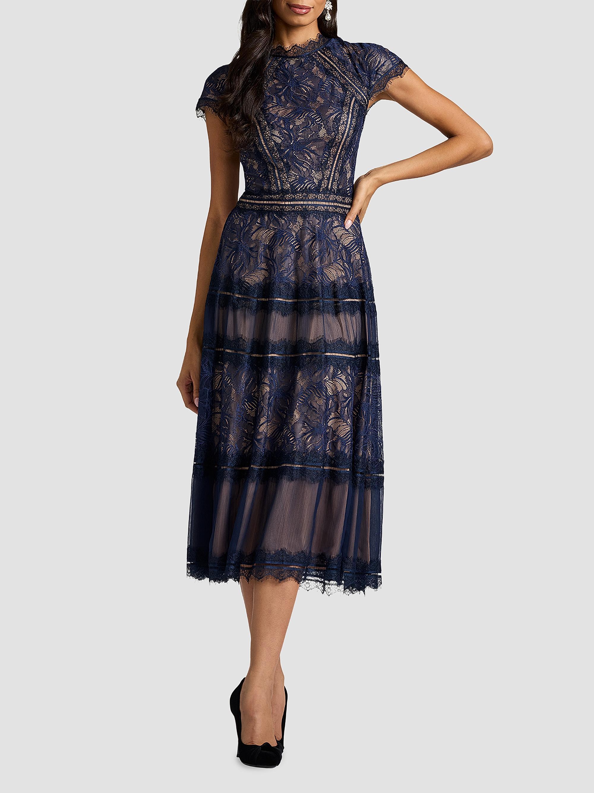 Tadashi Shoji Women's Lace Cocktail Dress - Royal Navy Beige | Thumbnail 2