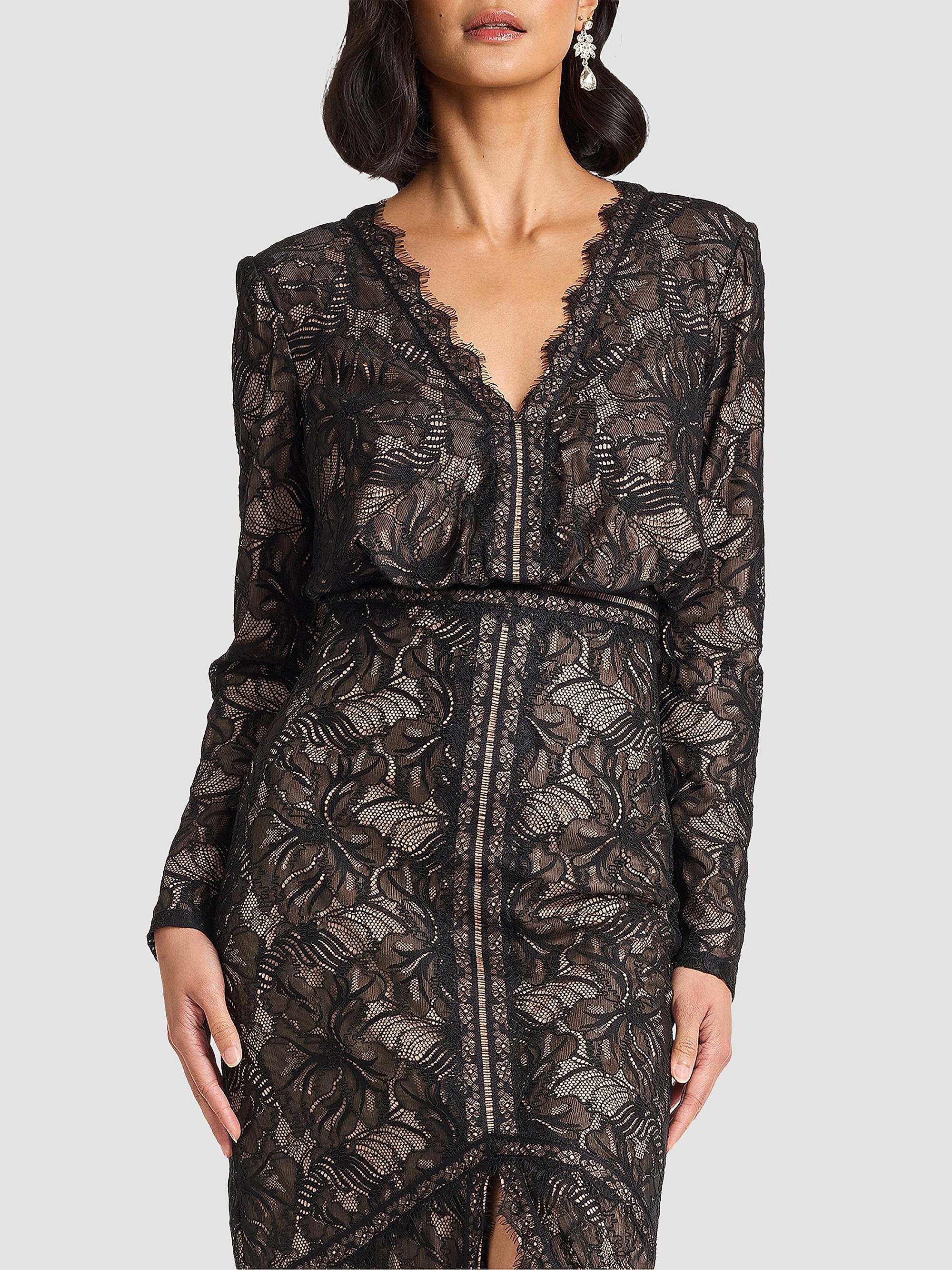 Tadashi Shoji Women's Floral Lace Gown - Black Beige | Thumbnail 5