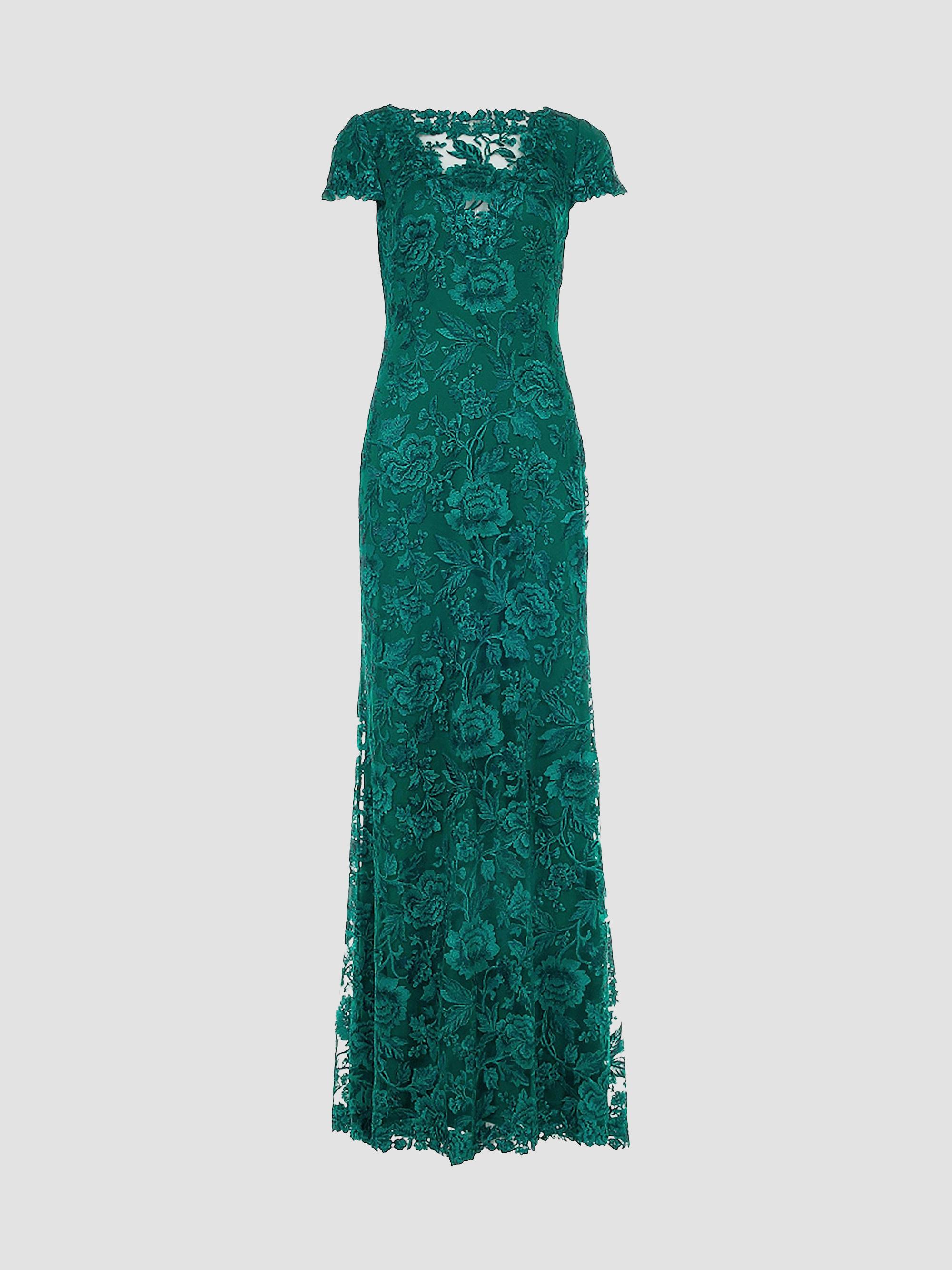 tadashi shoji corded lace dress Corded Lace Cap Sleeve Gown  Tadashi Shoji Official Online Boutique