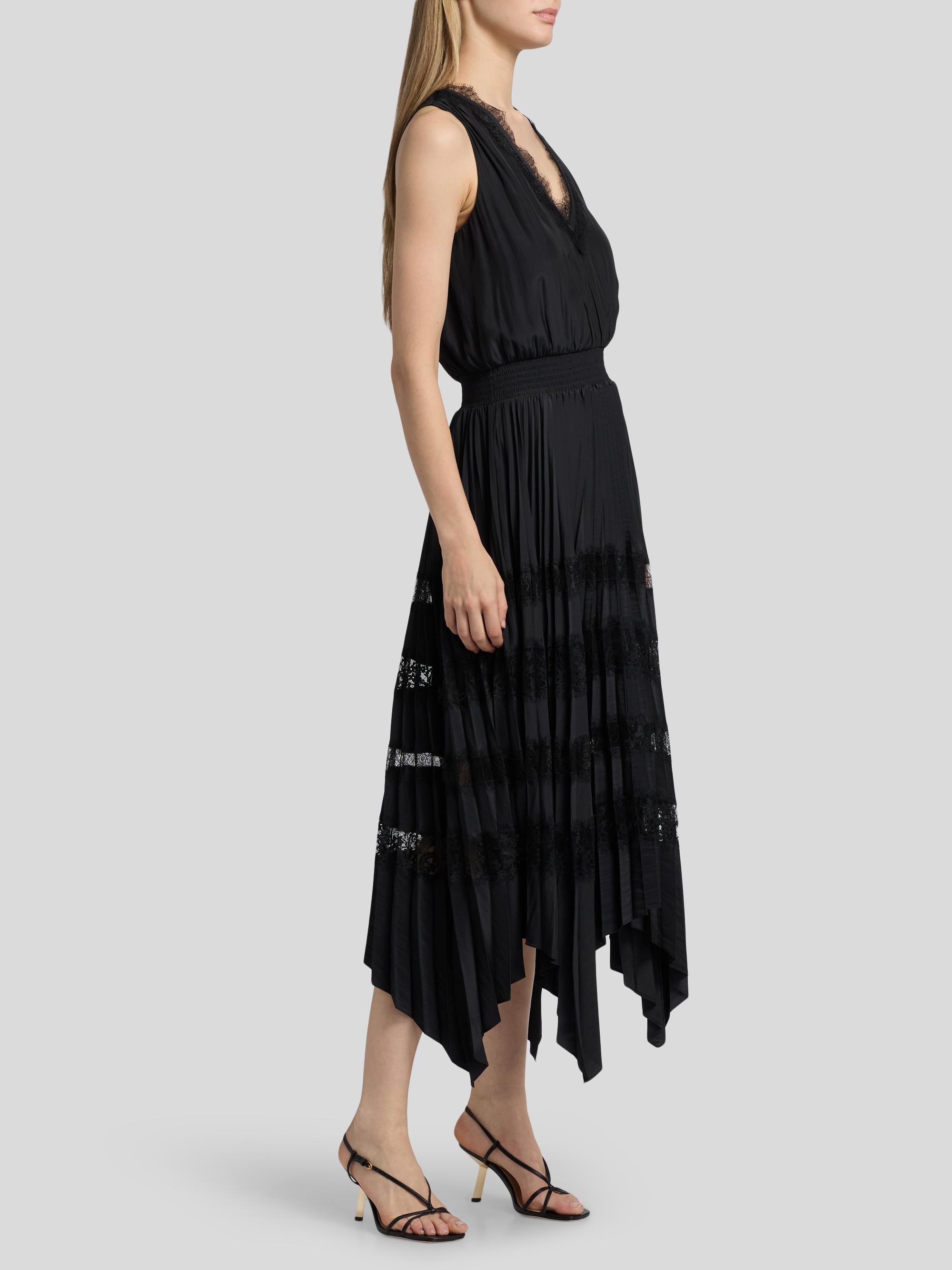 black lace pleated midi dress Buy Friends Like These Black Lace Yoke Long Sleeve Pleated Chiffon Midi  Dress from Next USA