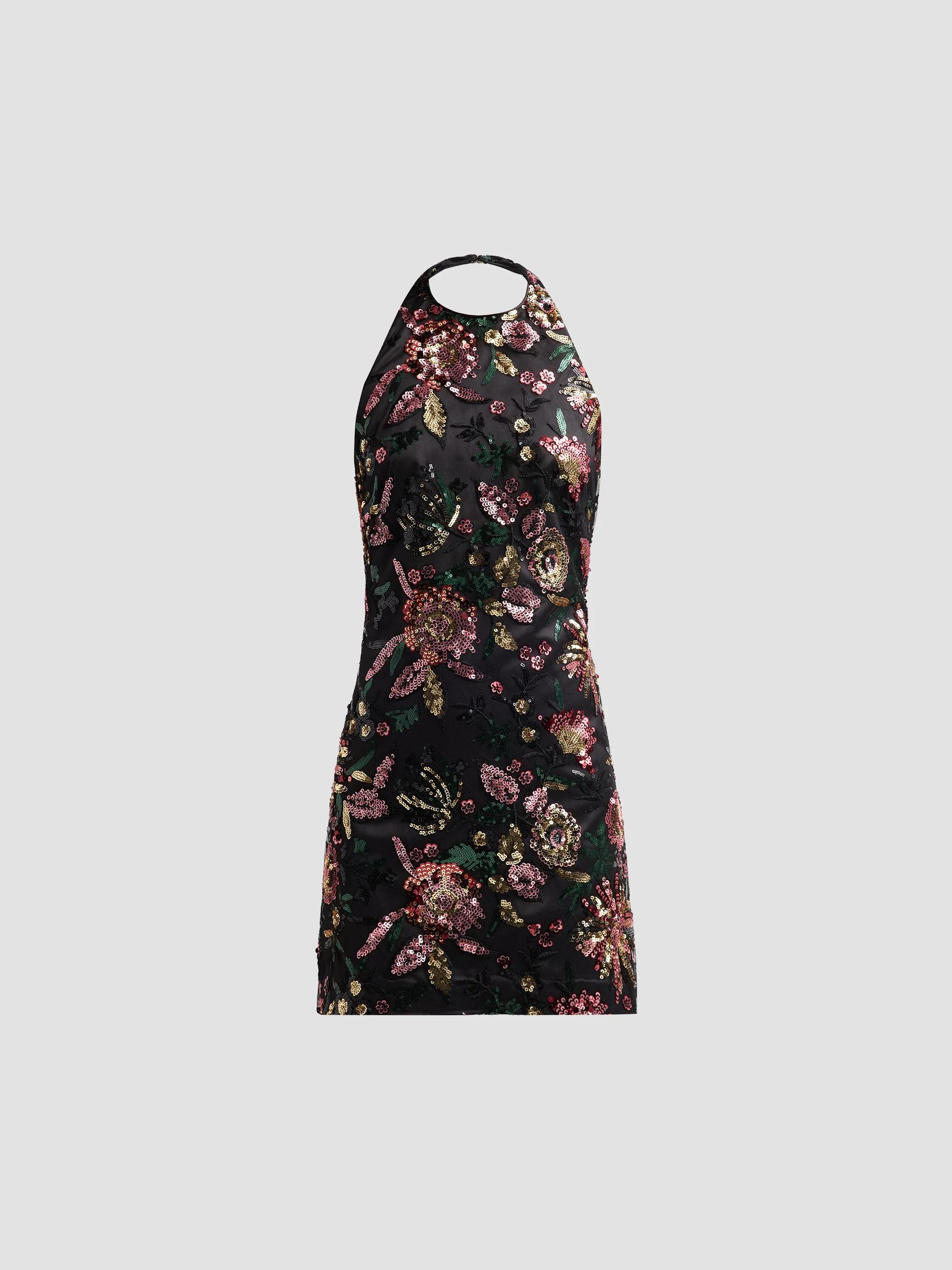 Ramy Brook Lacey Rosette-Embellished Sequined Minidress | Saks