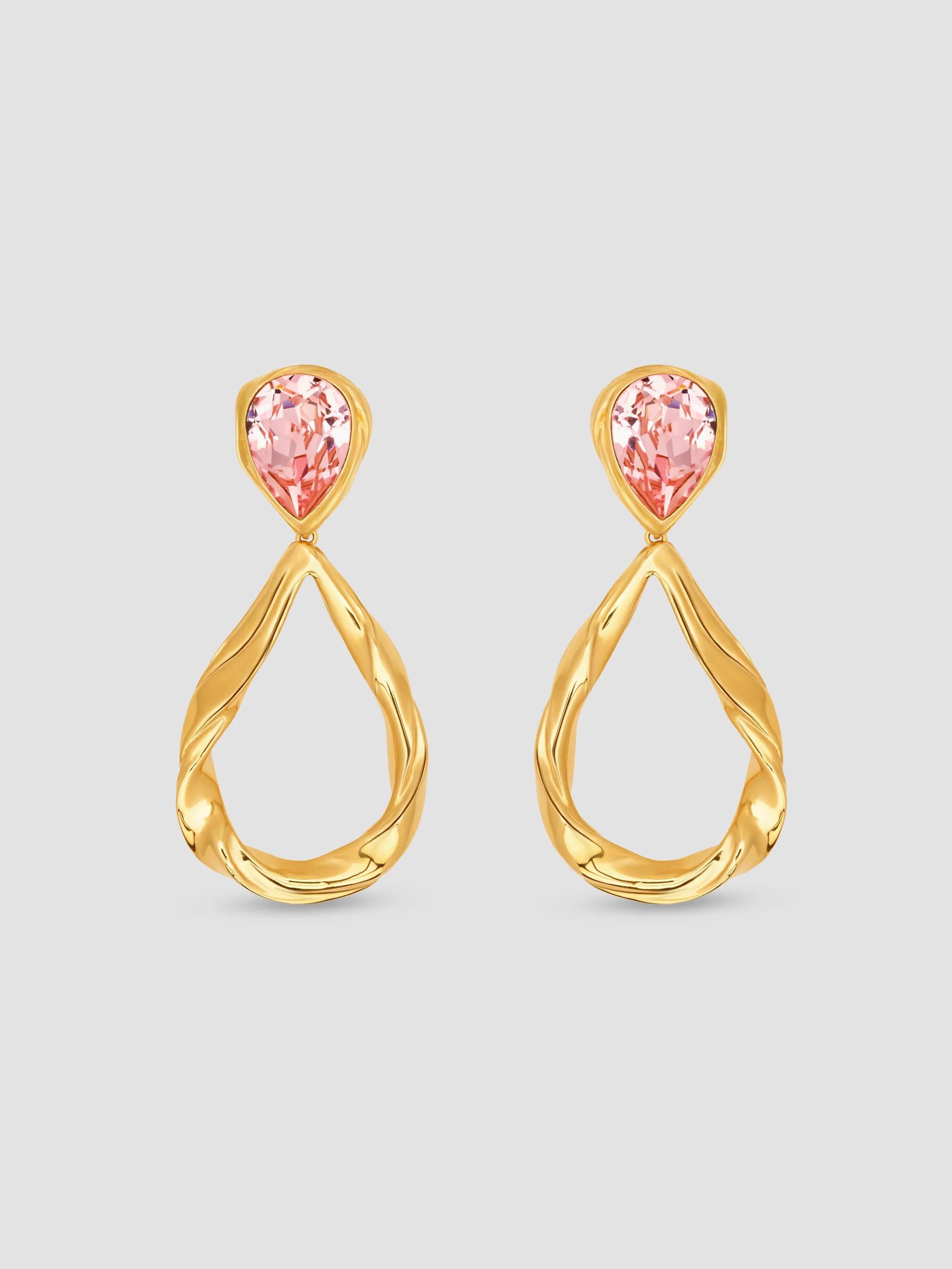 Oscar de la Renta Women's Goldtone & Glass Crystal Clip-On Drop Earrings - Rose Gold