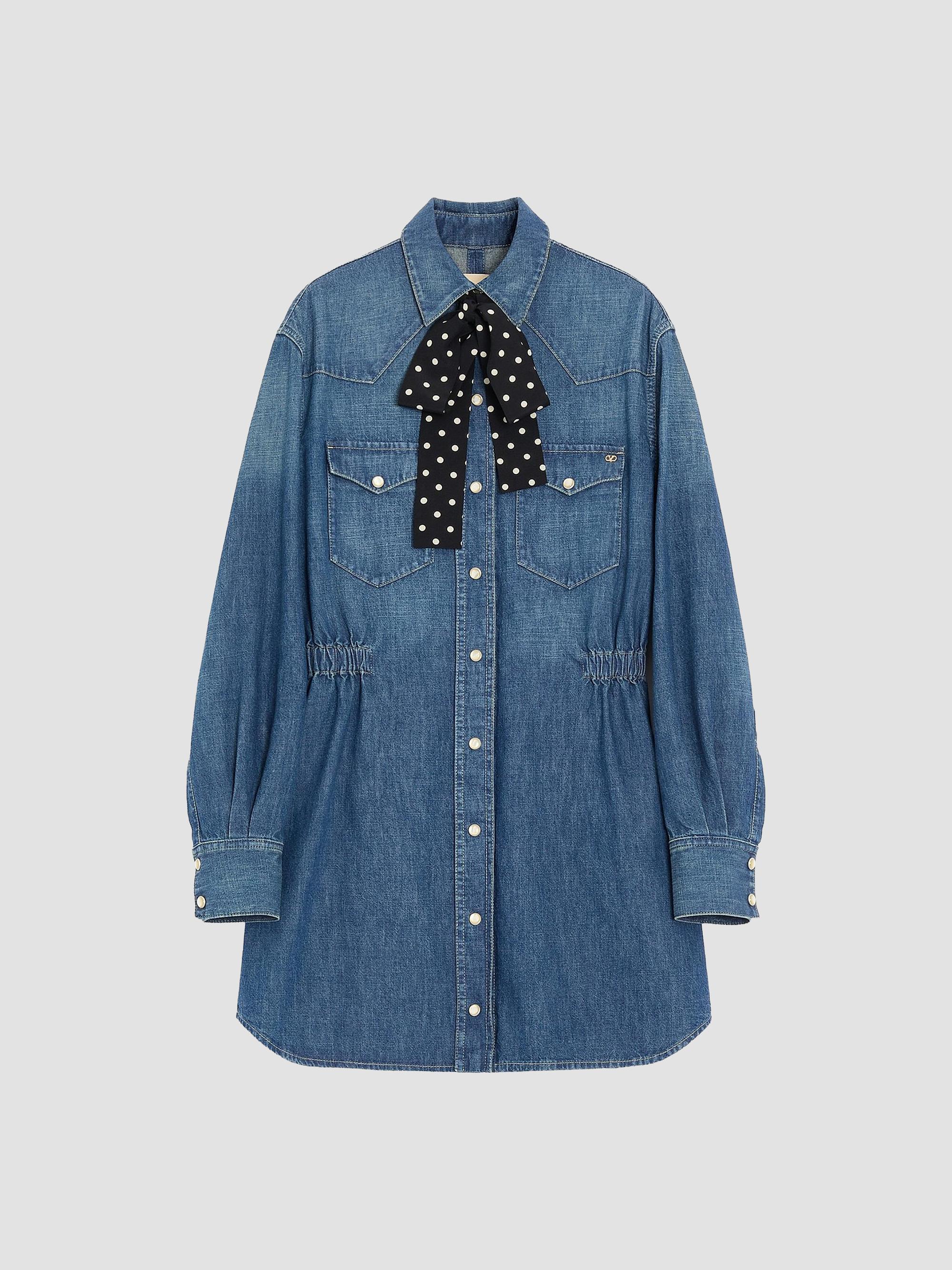 Valentino Garavani Women's Denim Mini Dress - Denim | Thumbnail 8