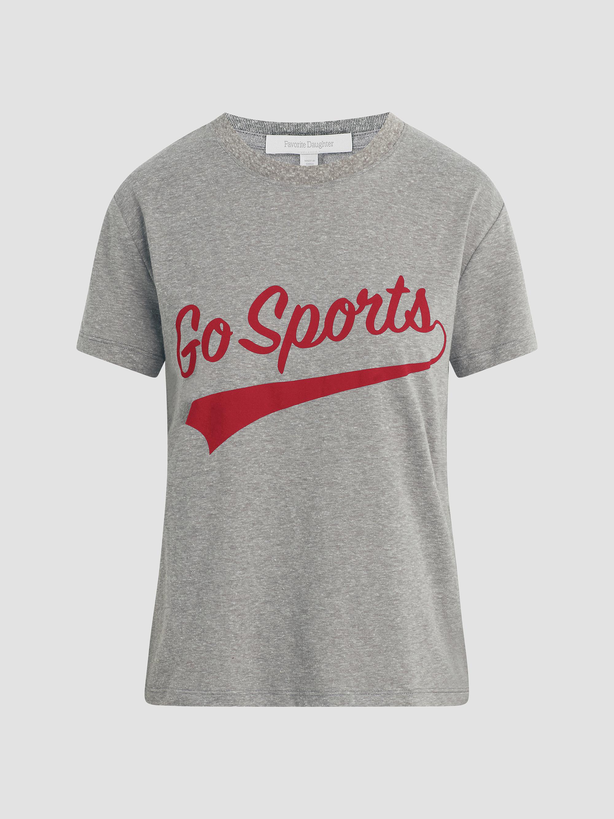 Favorite Daughter Women's The Go Sports Graphic Crewneck T-Shirt - Heather Grey Rouge