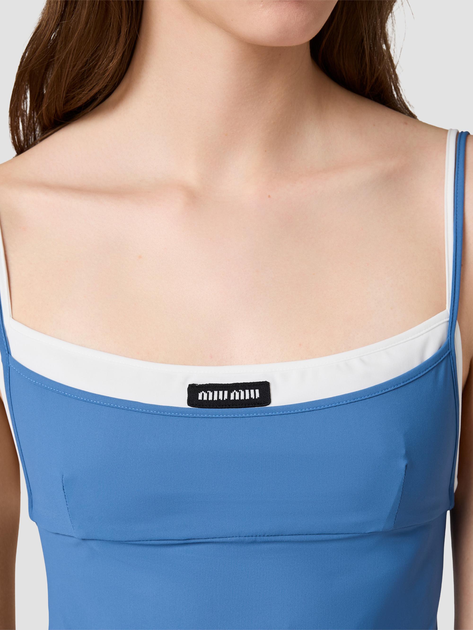 miu miu stretch jersey dress Miu Miu Women's Stretch Jersey Midi Dress - Blue