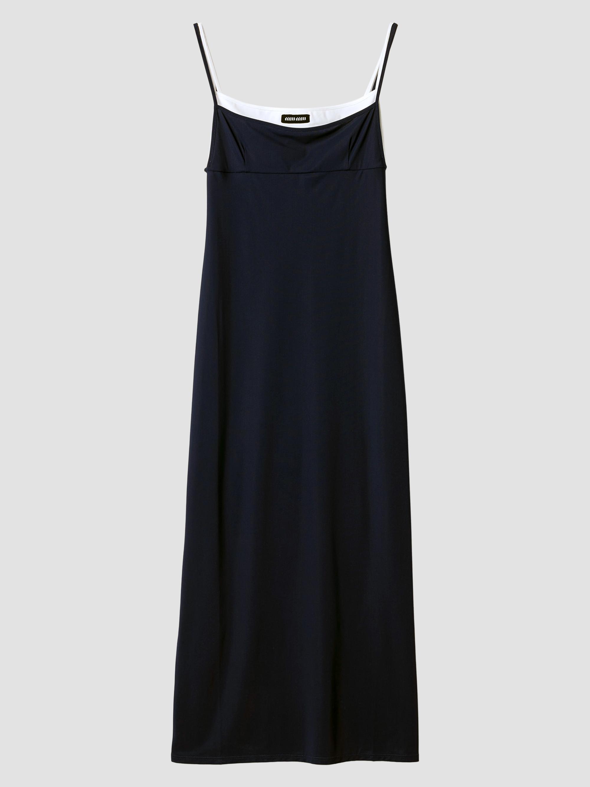 Miu Miu Women's Stretch Jersey Midi Dress - Dark Blue | Thumbnail 6